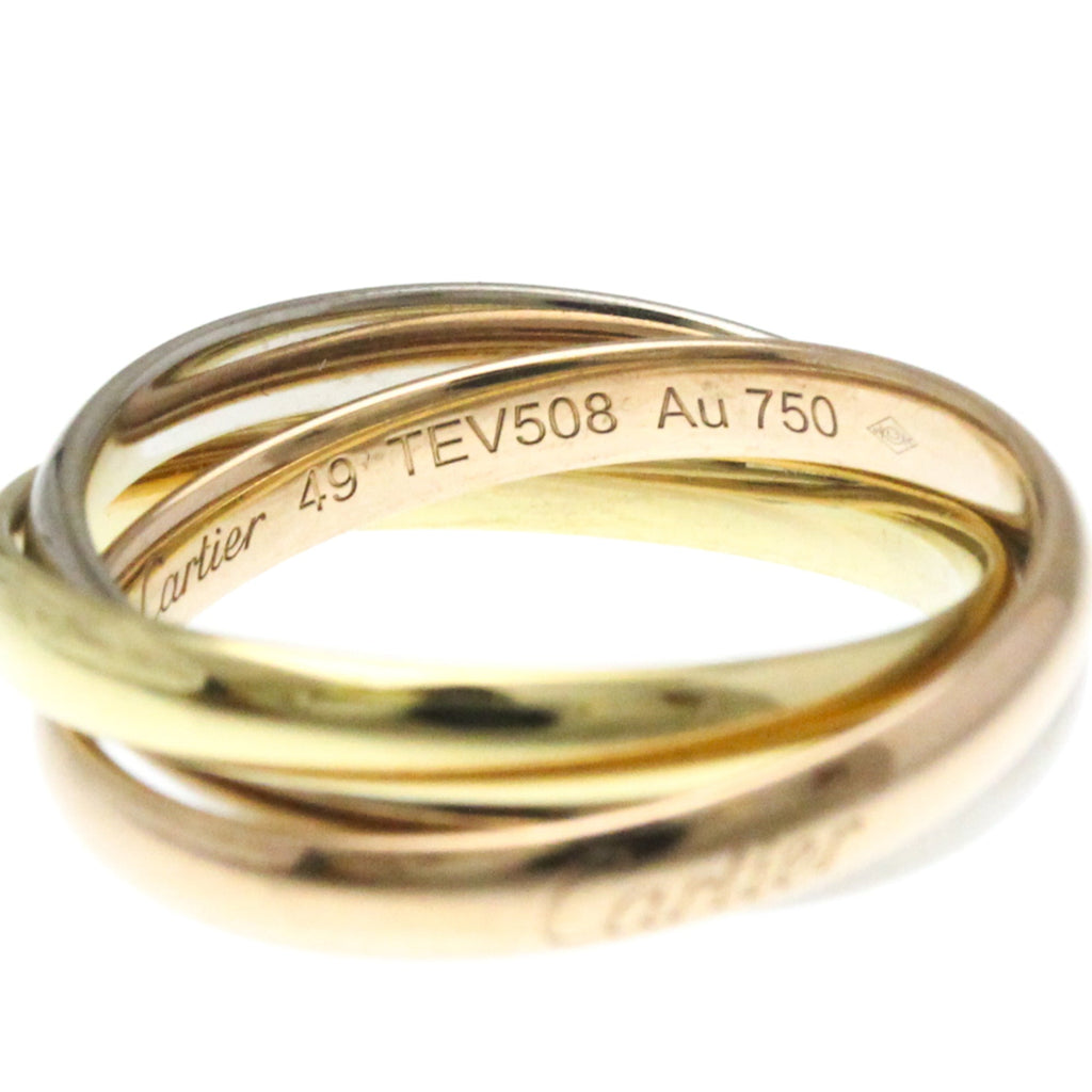 Vendome Louis Cartier Band Ring 18K Tricolor Gold