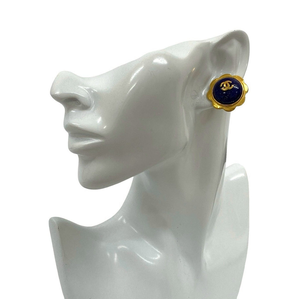 CC Logo Clip-On Earrings Metal Gold-Tone Metal
