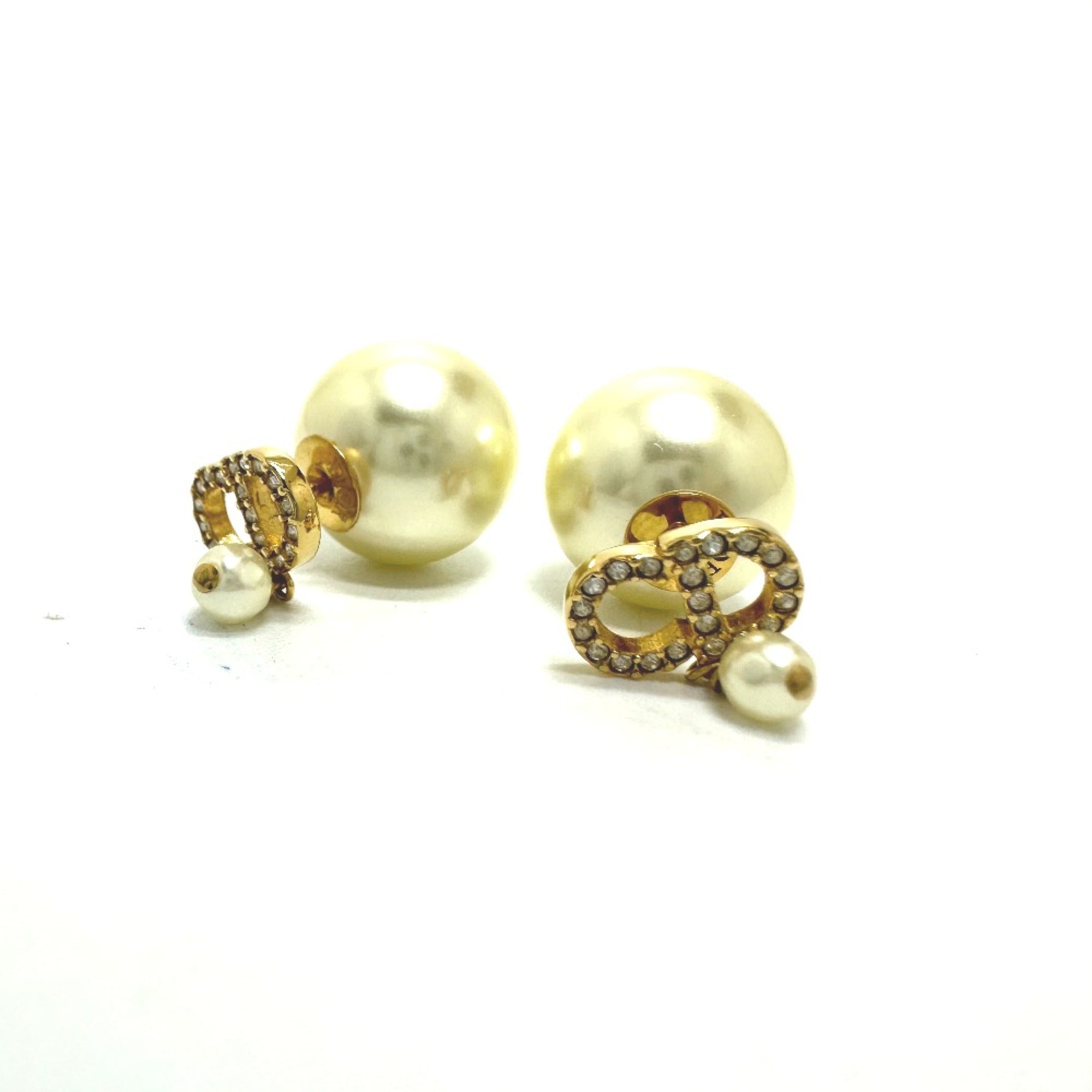 Earrings Pearl Gold-Tone Metal