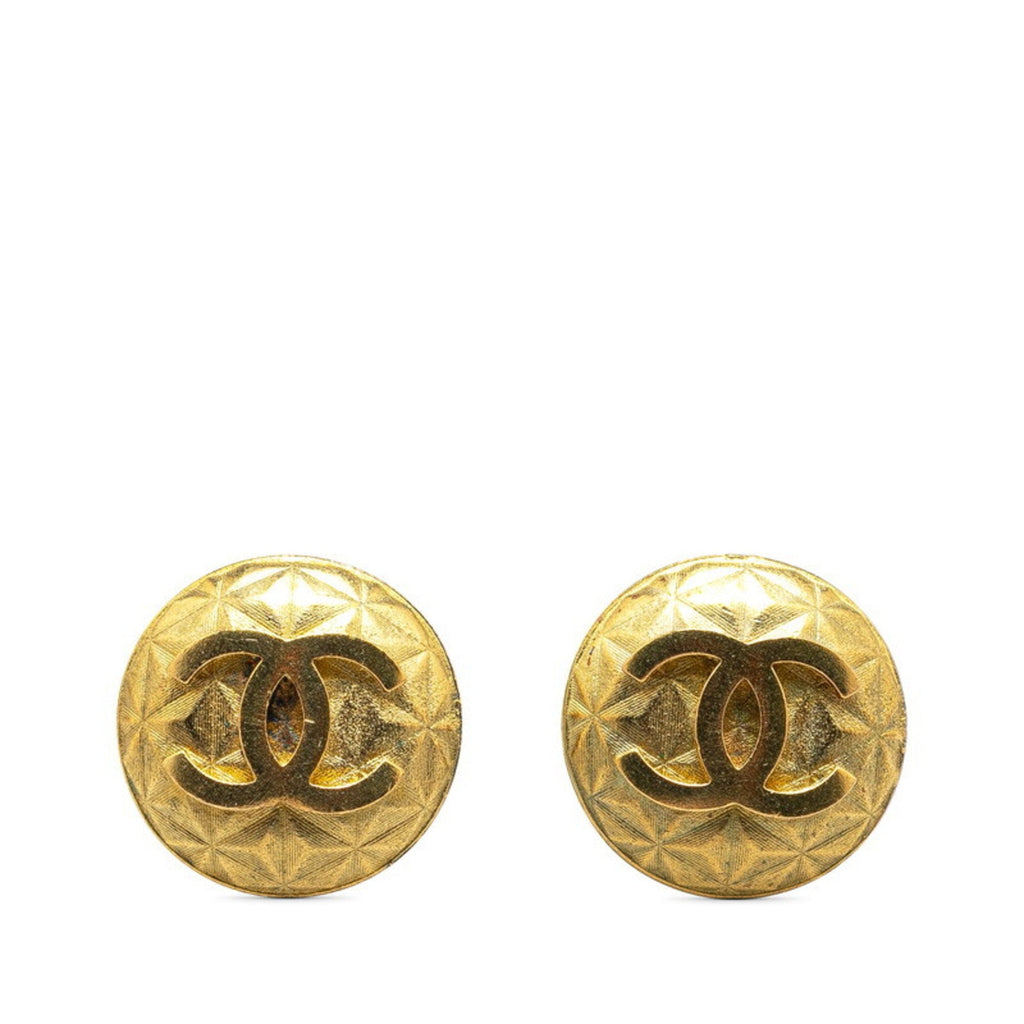 CC Logo Clip-On Earrings Metal Gold-Tone Metal