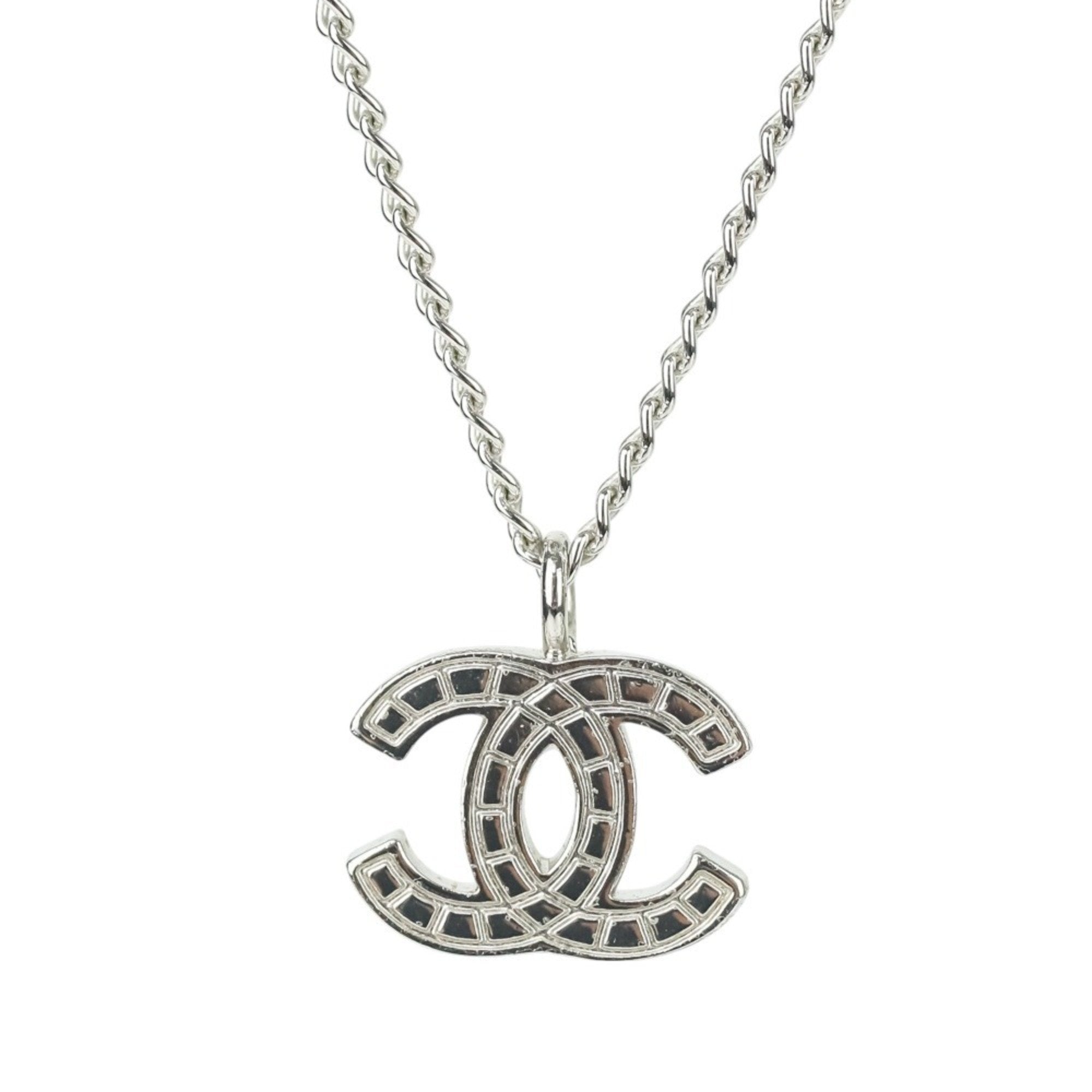CC Logo Pendant Necklace Sterling Silver