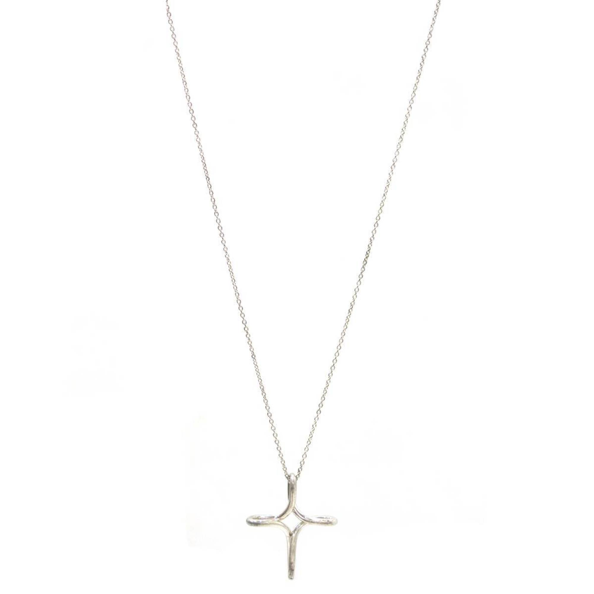 Open Cross Pendant Necklace Sterling Silver