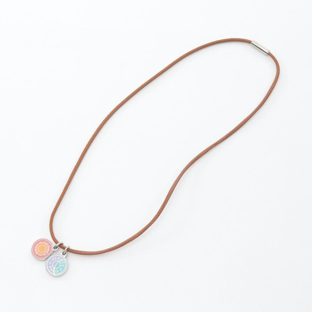 Eclipse Pendant Necklace Leather and Stainless Steel