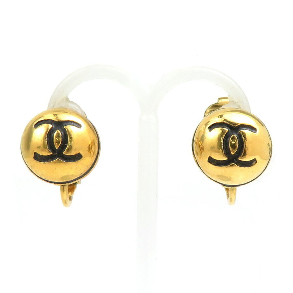 CC Logo Clip-On Earrings Gold-Tone Metal Gold-Tone Metal