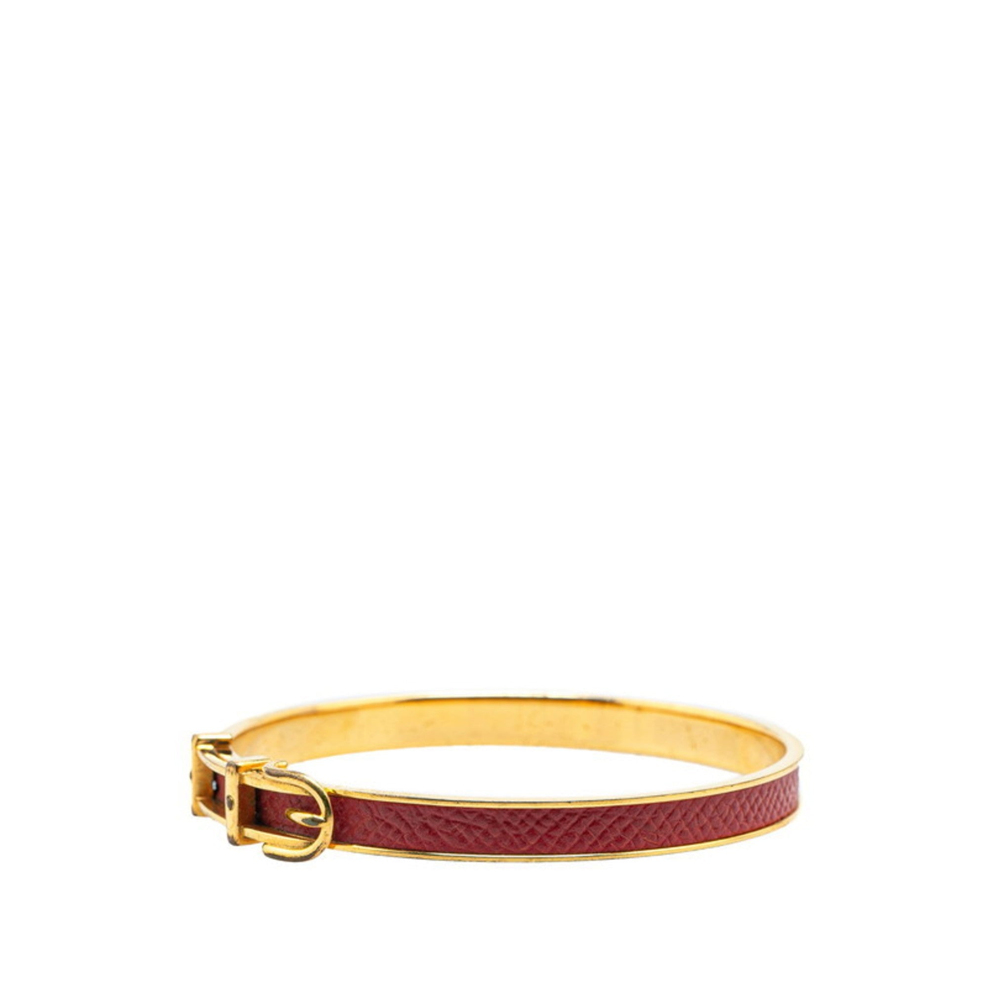 Belt Motif Bracelet Gold Red