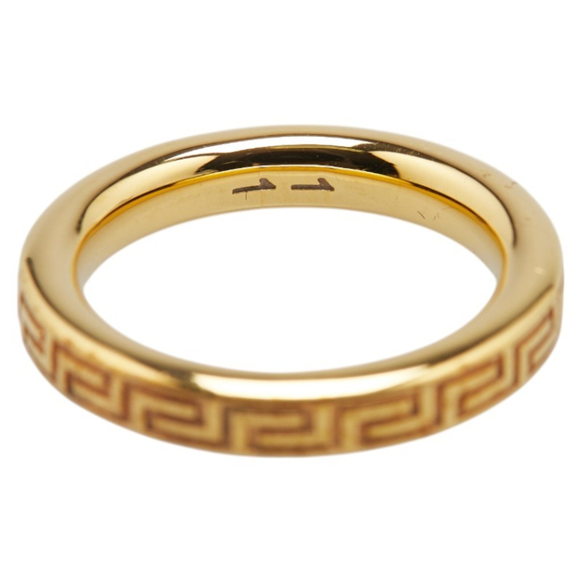 Engraved Greek Key Ring Gold