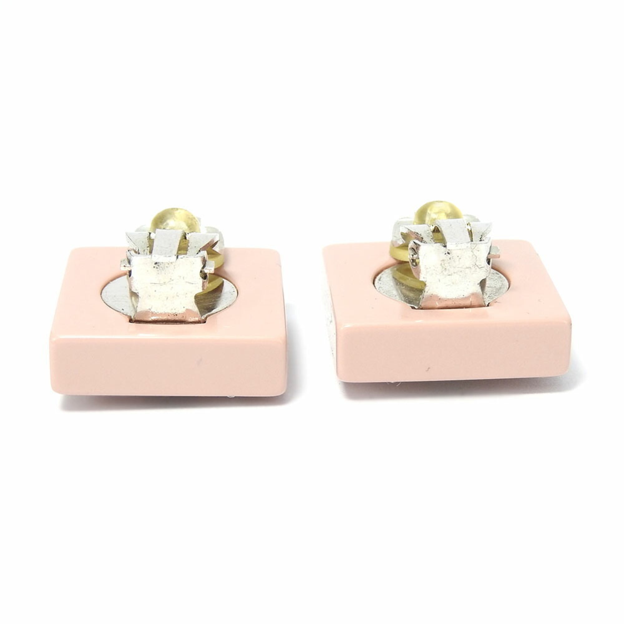 CC Logo Heart Clip-On Earrings Metal