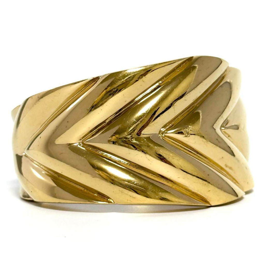 Wide V Motif Bracelet Metal