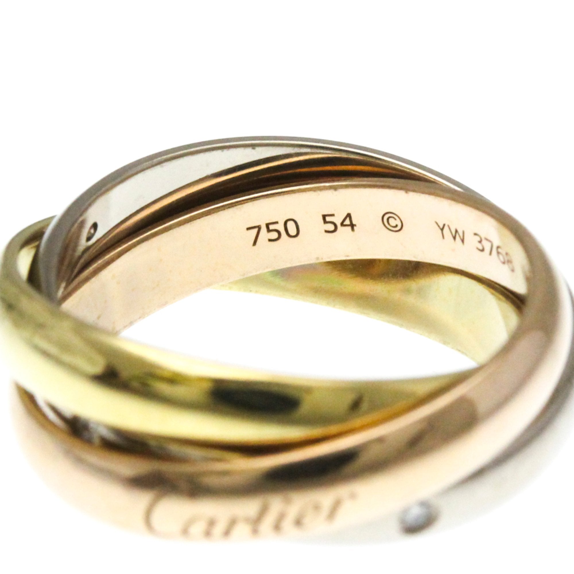 Vendome Louis Cartier Band Ring 18K Tricolor Gold