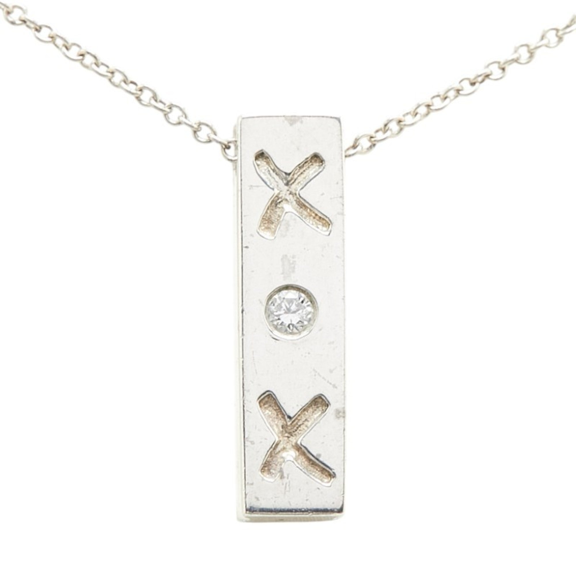 Pendant Necklace Sterling Silver with Diamond