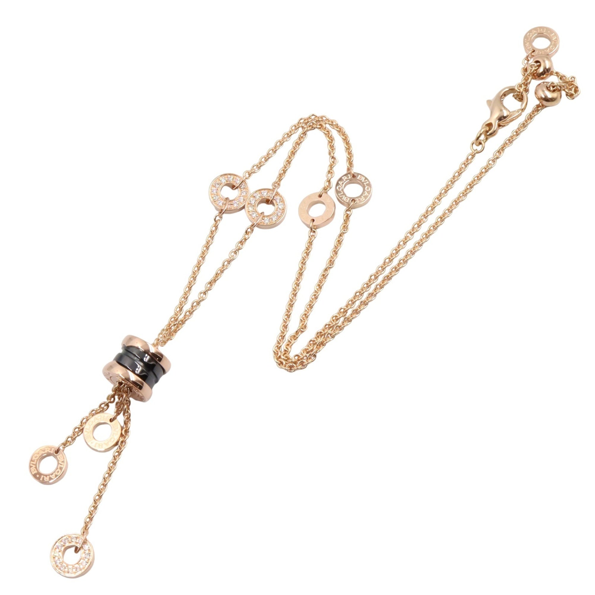 B.Zero1 Pendant Necklace Ceramic and 18K Rose Gold with Diamond