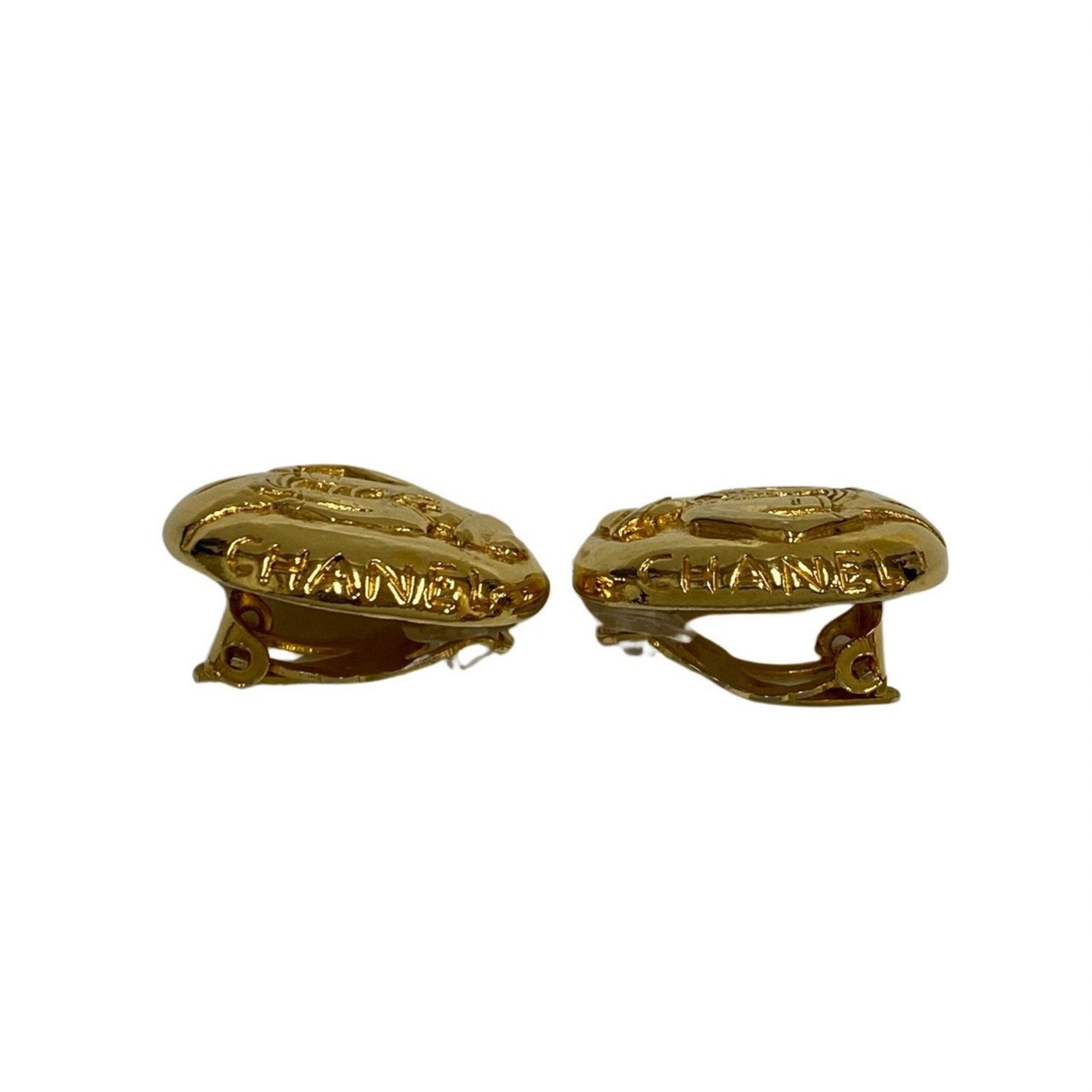 Vintage Earrings Gold-Tone Metal