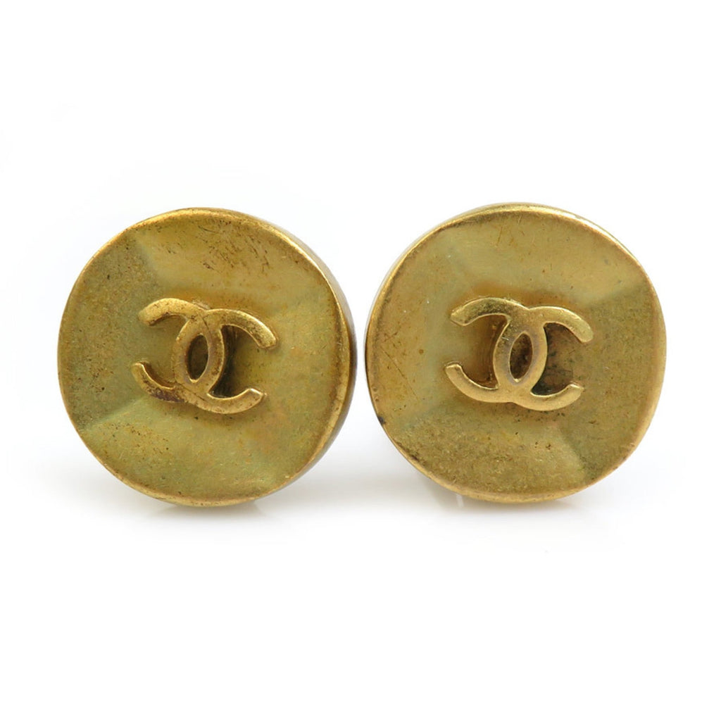 CC Logo Clip-On Earrings Gold-Tone Metal Gold-Tone Metal