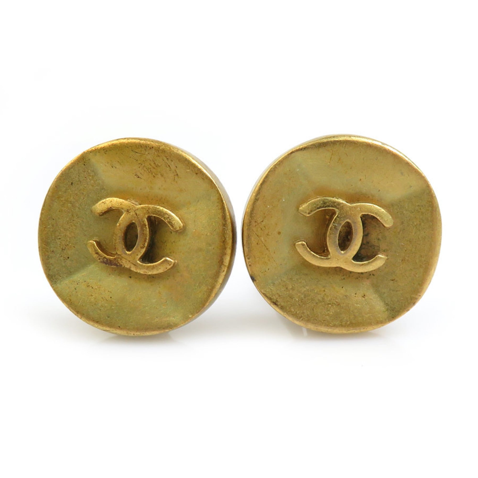 CC Logo Clip-On Earrings Gold-Tone Metal Gold-Tone Metal