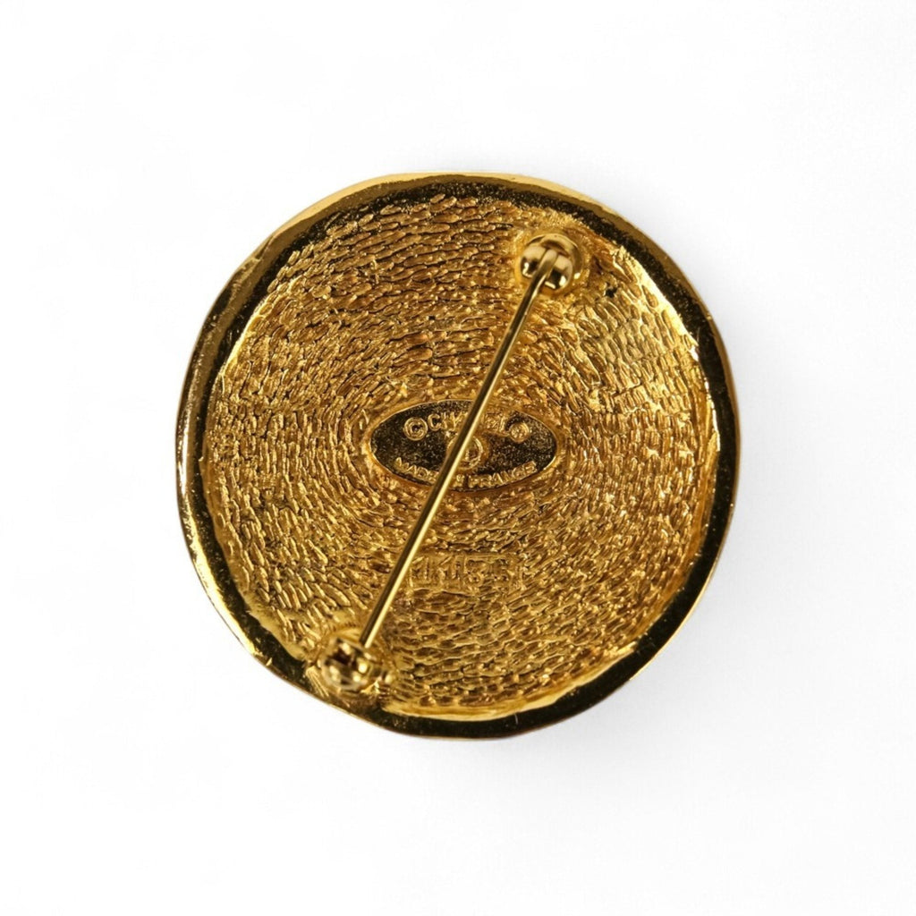 Vintage Brooch Metal Round