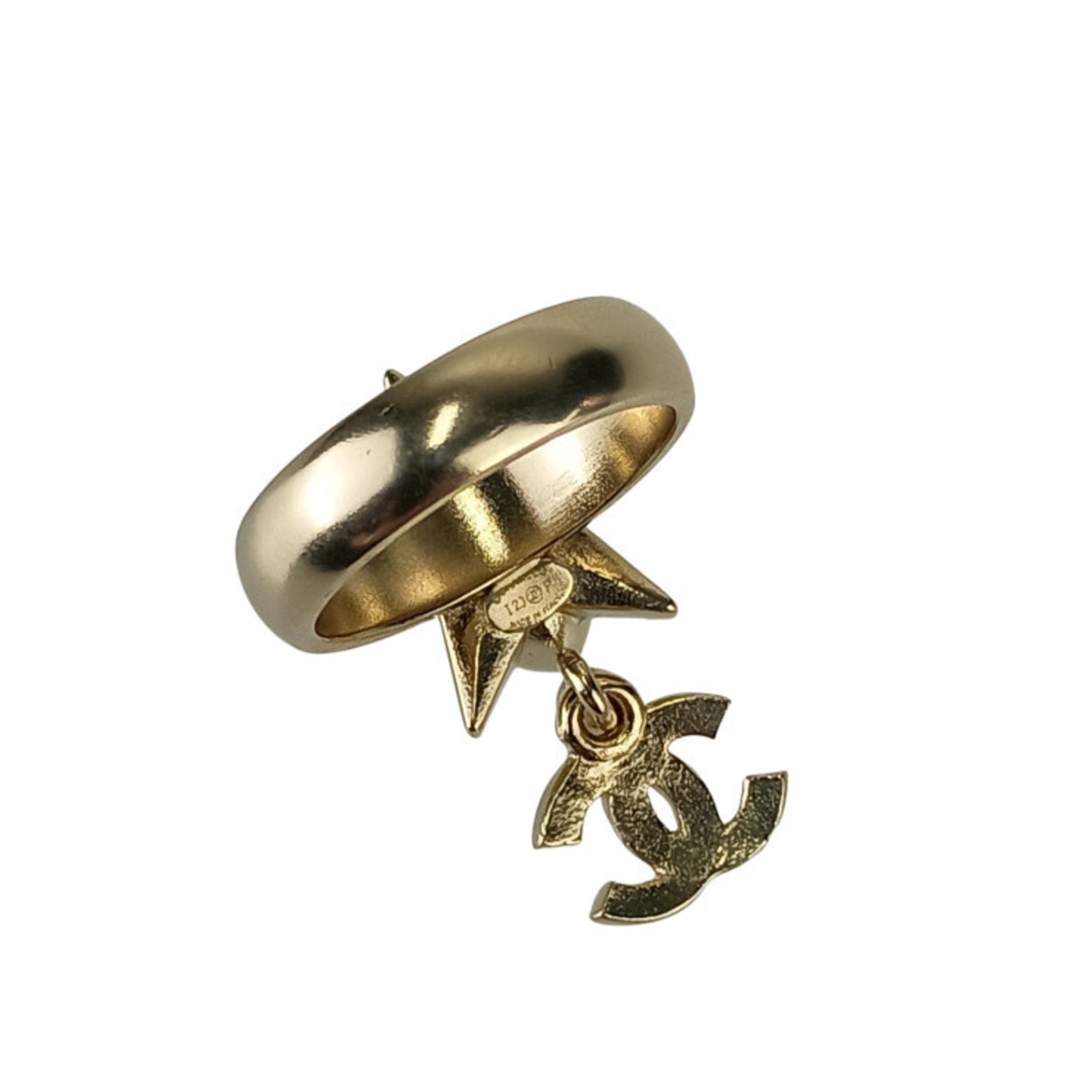 CC Logo Star Ring Gold-Tone Metal