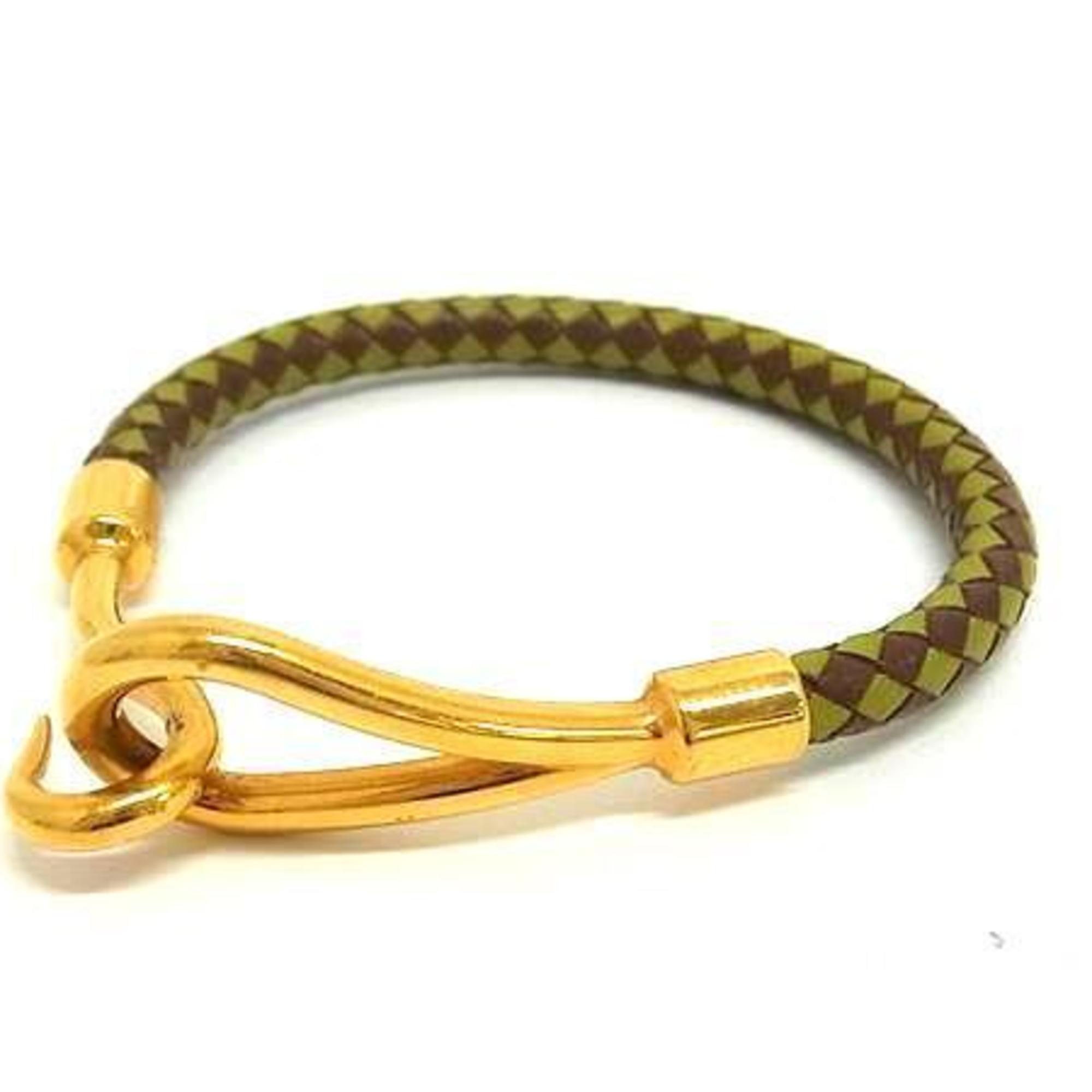 Jumbo Bracelet Brown and Green Leather