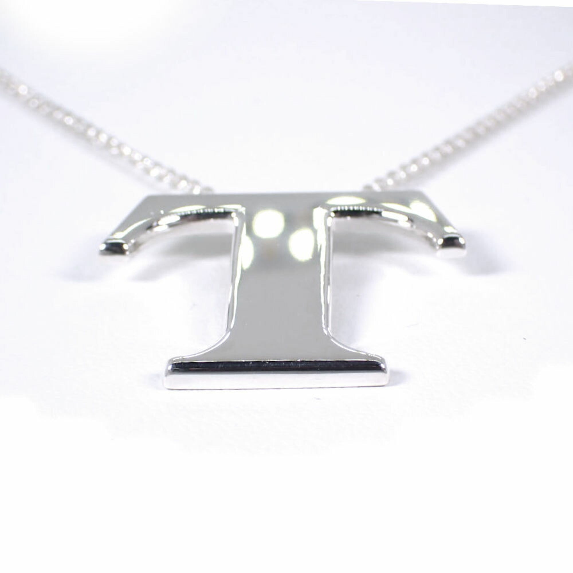 T Motif Pendant Necklace Sterling Silver