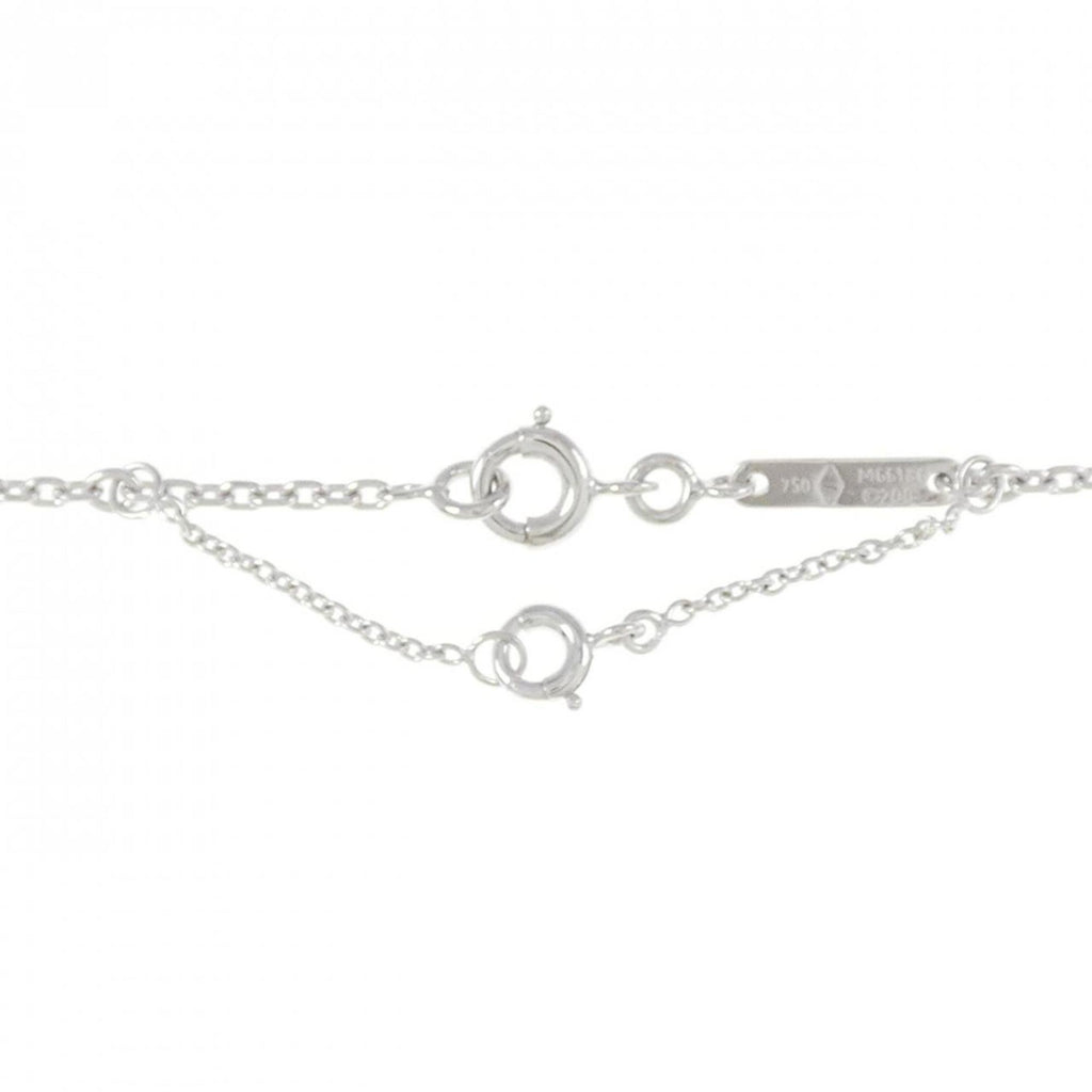 C Heart Pendant Necklace 18K White Gold