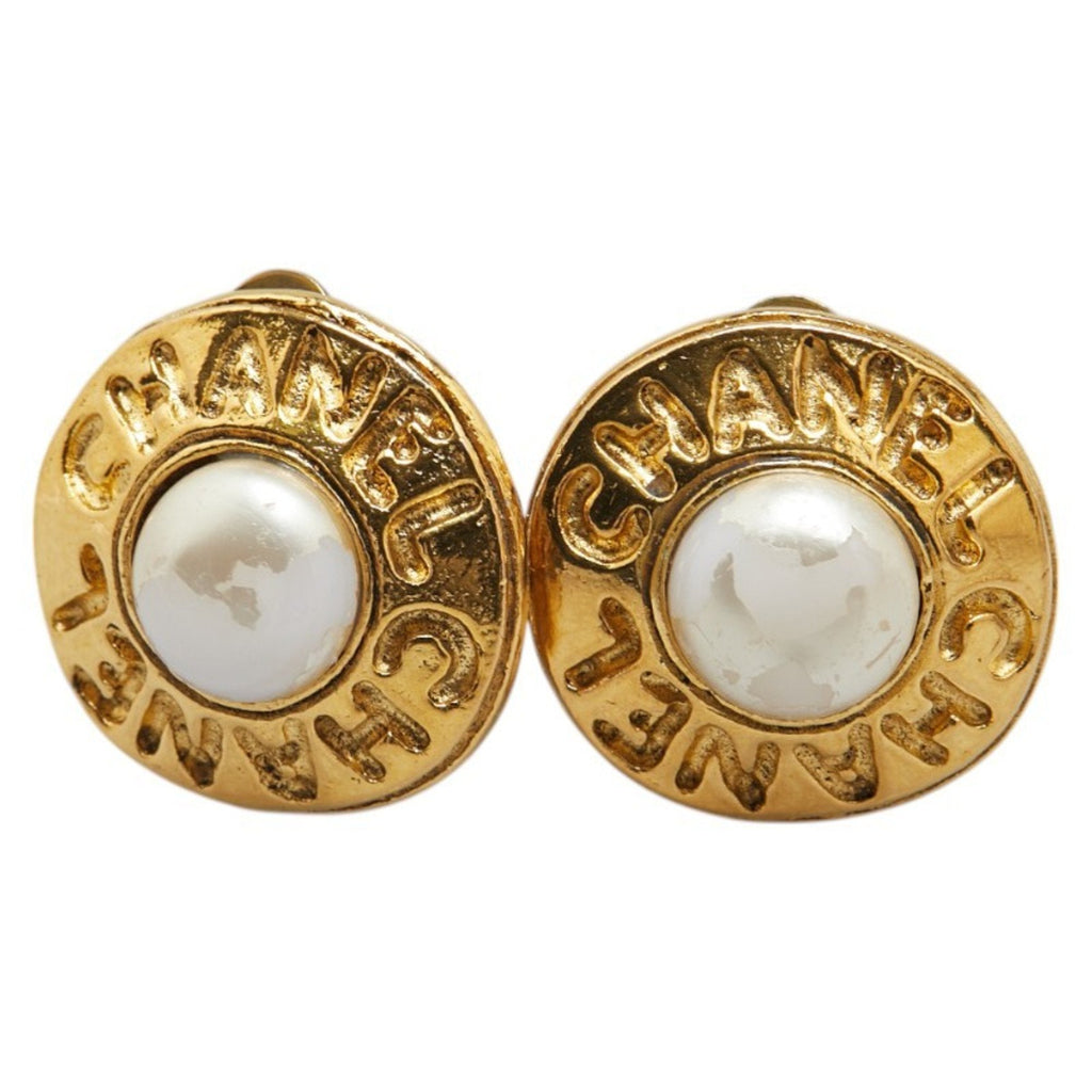 Clip-On Earrings Pearl Clip-On Gold-Tone Metal