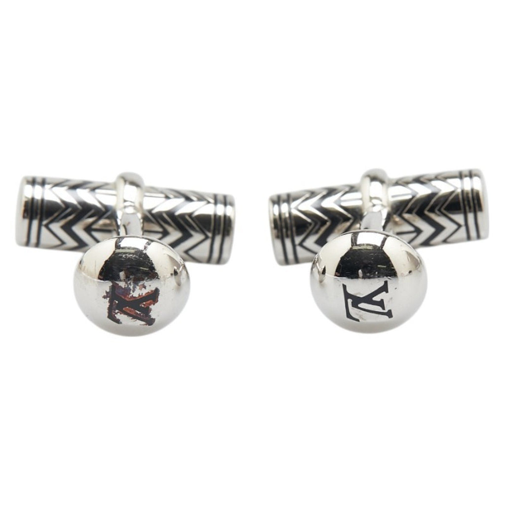 Damier Graphite Cufflinks Silver Metal Bracelet