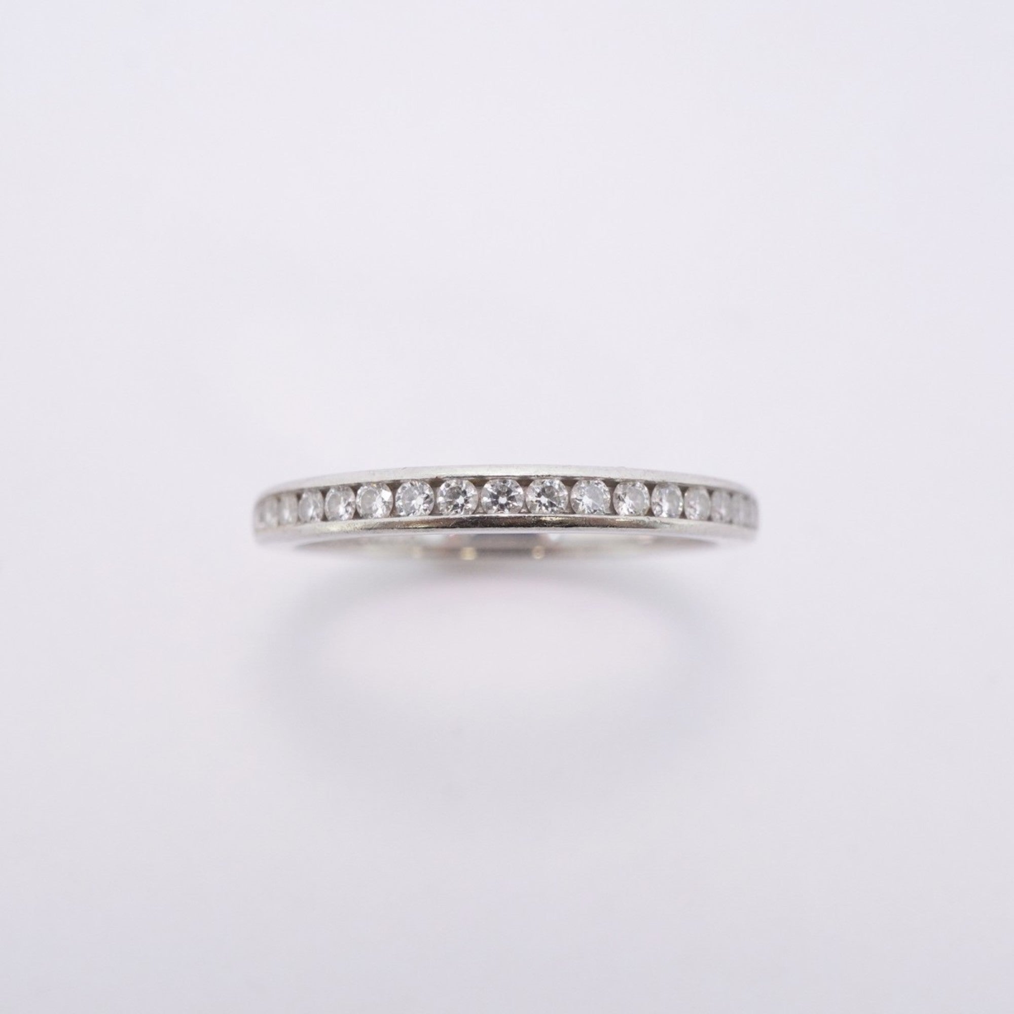 Ring Platinum Channel Setting Half Eternity with Diamond