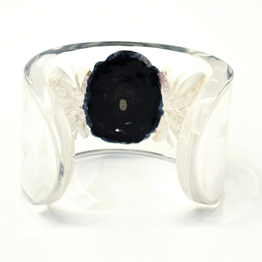 Camellia Bracelet Black and Clear Plastic