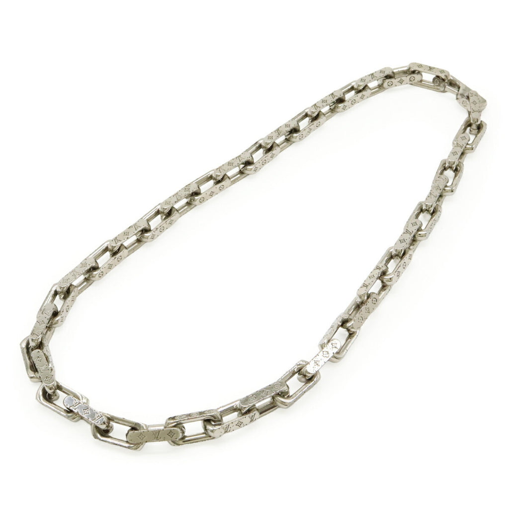 Collier Chain Monogram Pendant Necklace Metal Silver