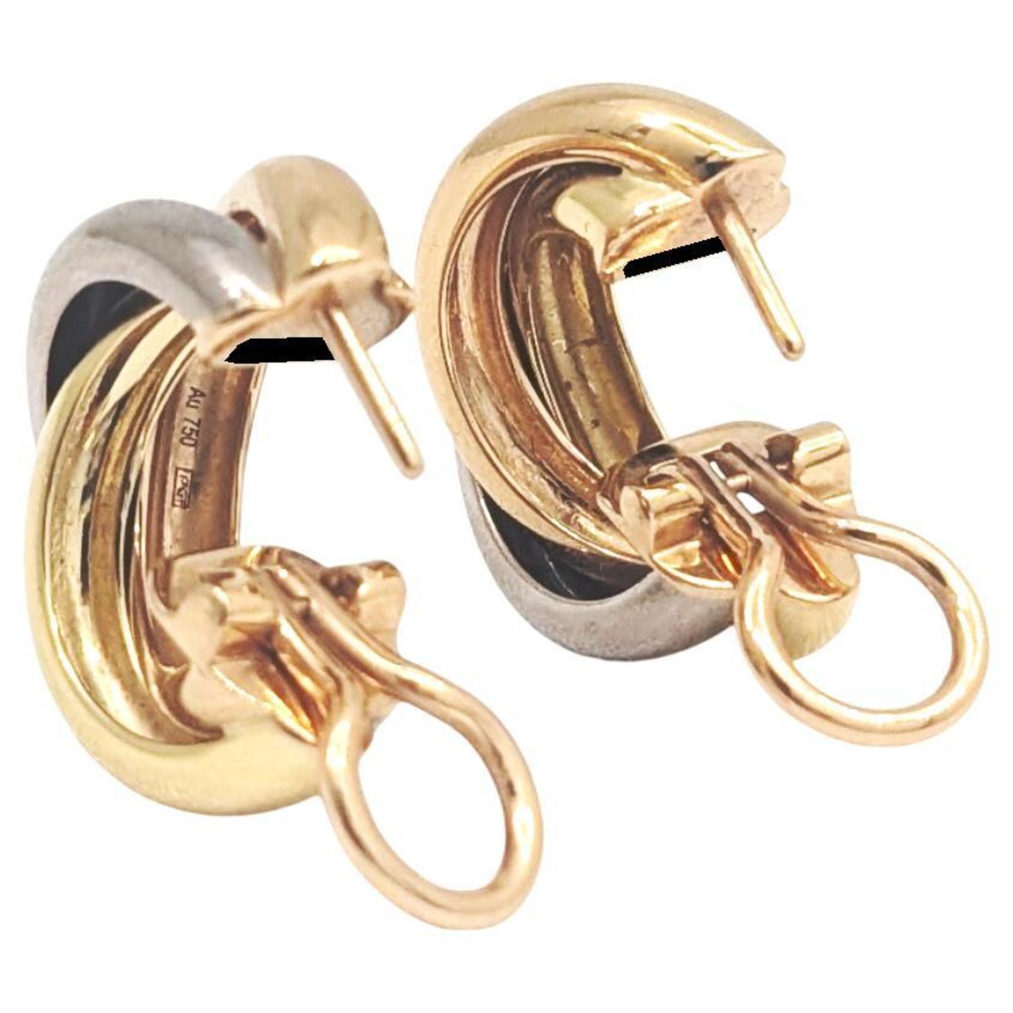 Trinity Earrings 18K Tricolor Gold