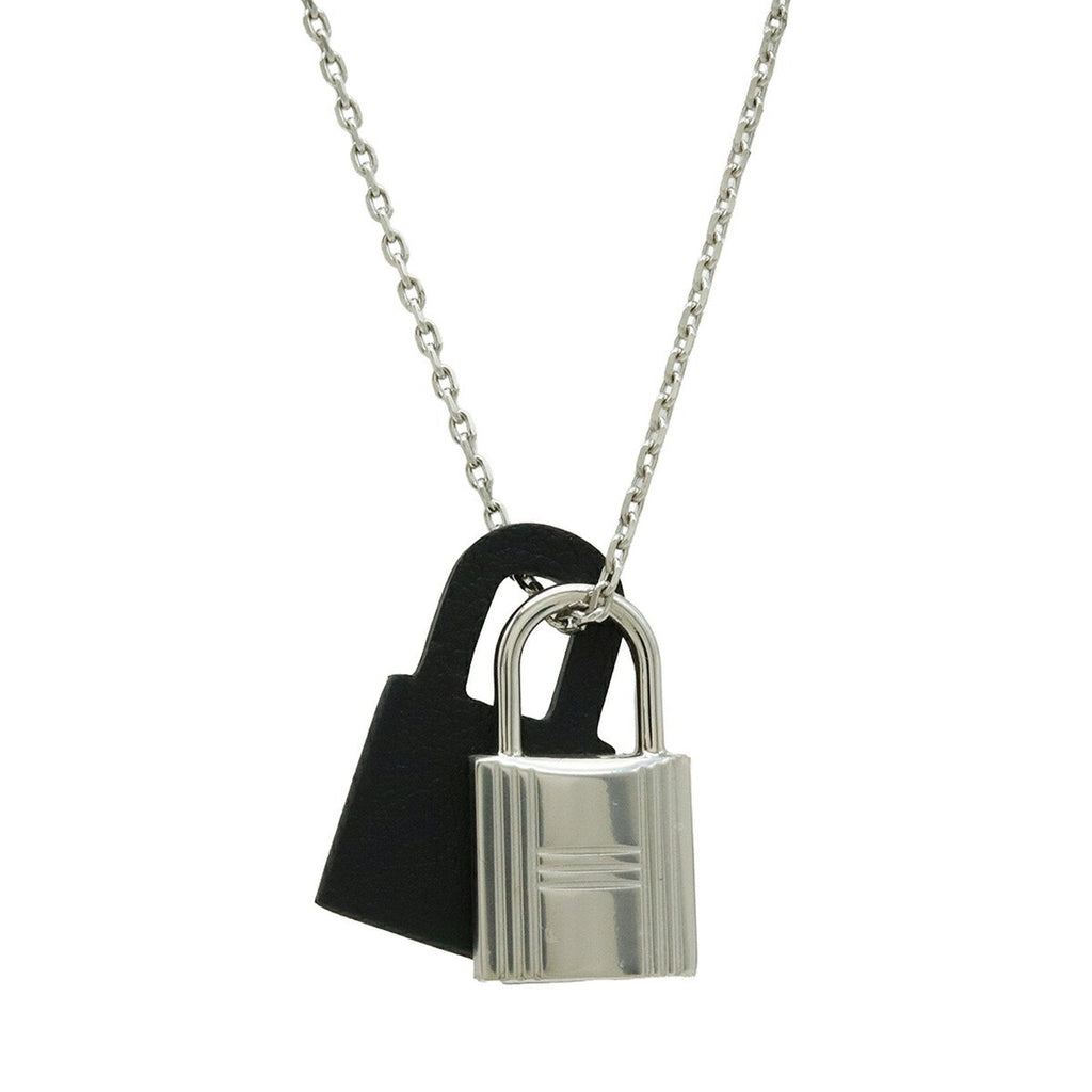 Kelly O'Kelly Padlock Pendant Necklace Leather and Metal Mini