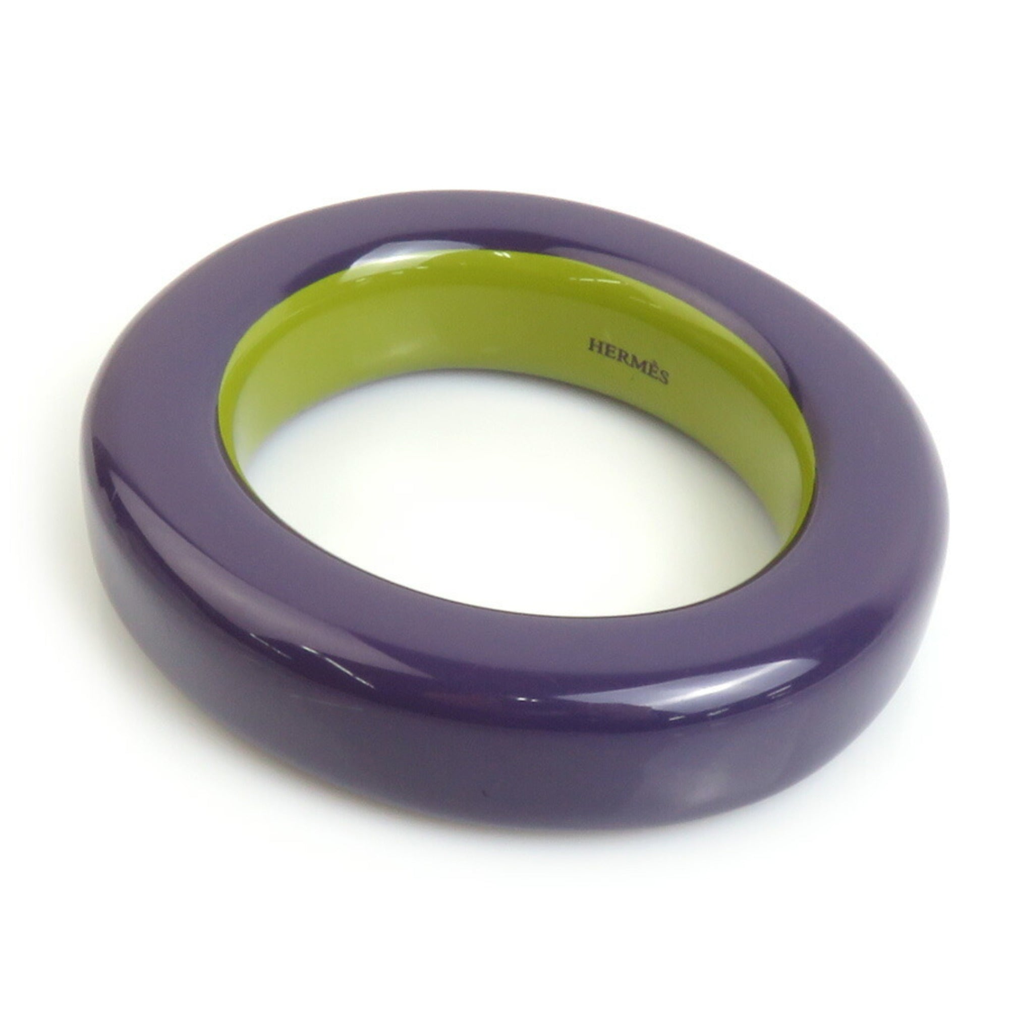 Bangle Bracelet Lacquer and Wood Green Purple Yellow