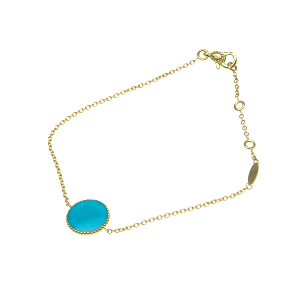 Charm Bracelet 18K Yellow Gold With Turquoise