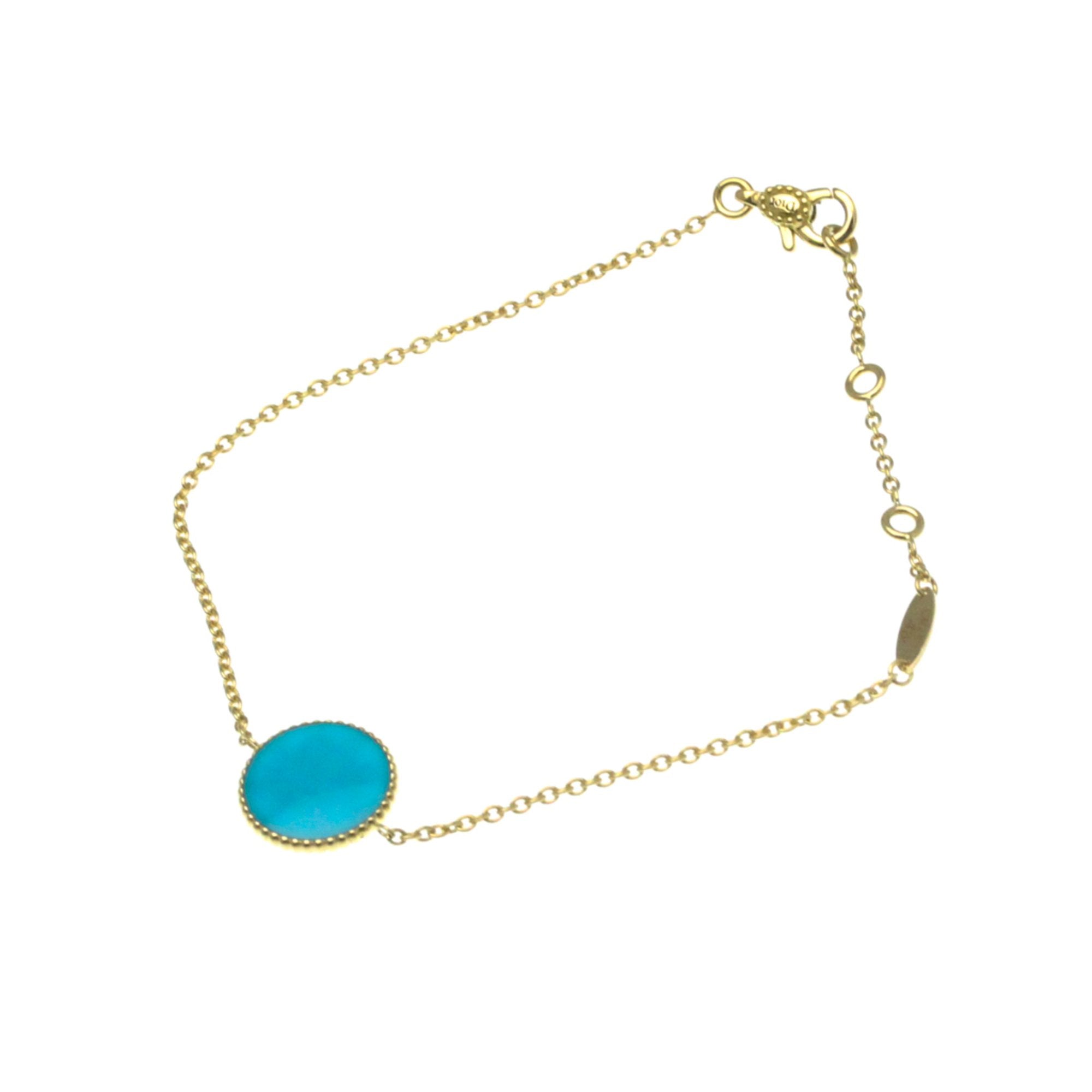 Charm Bracelet 18K Yellow Gold With Turquoise