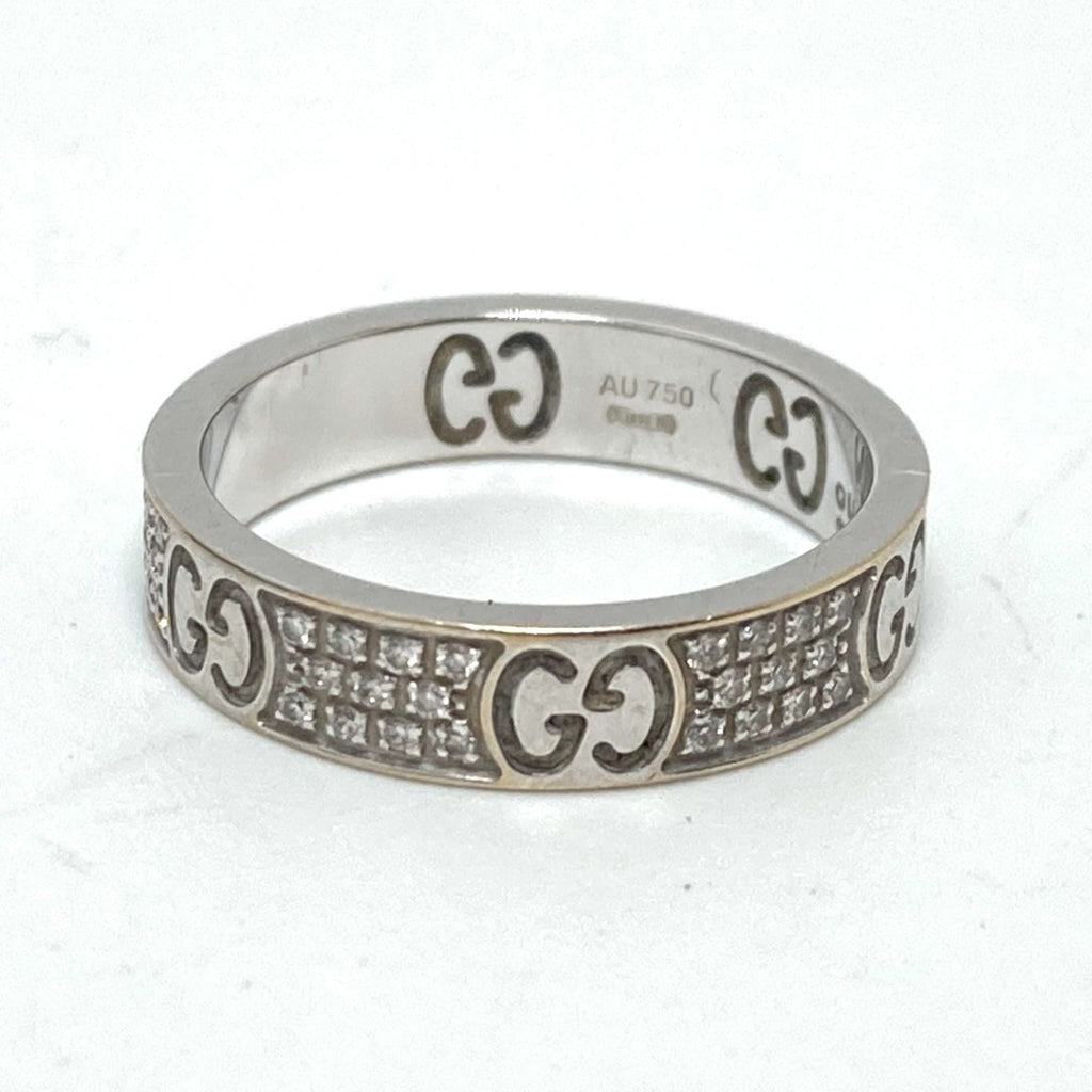 Band Ring 18K White Gold with Diamond