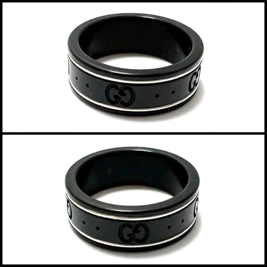Band Ring Ceramic and 18K White Gold