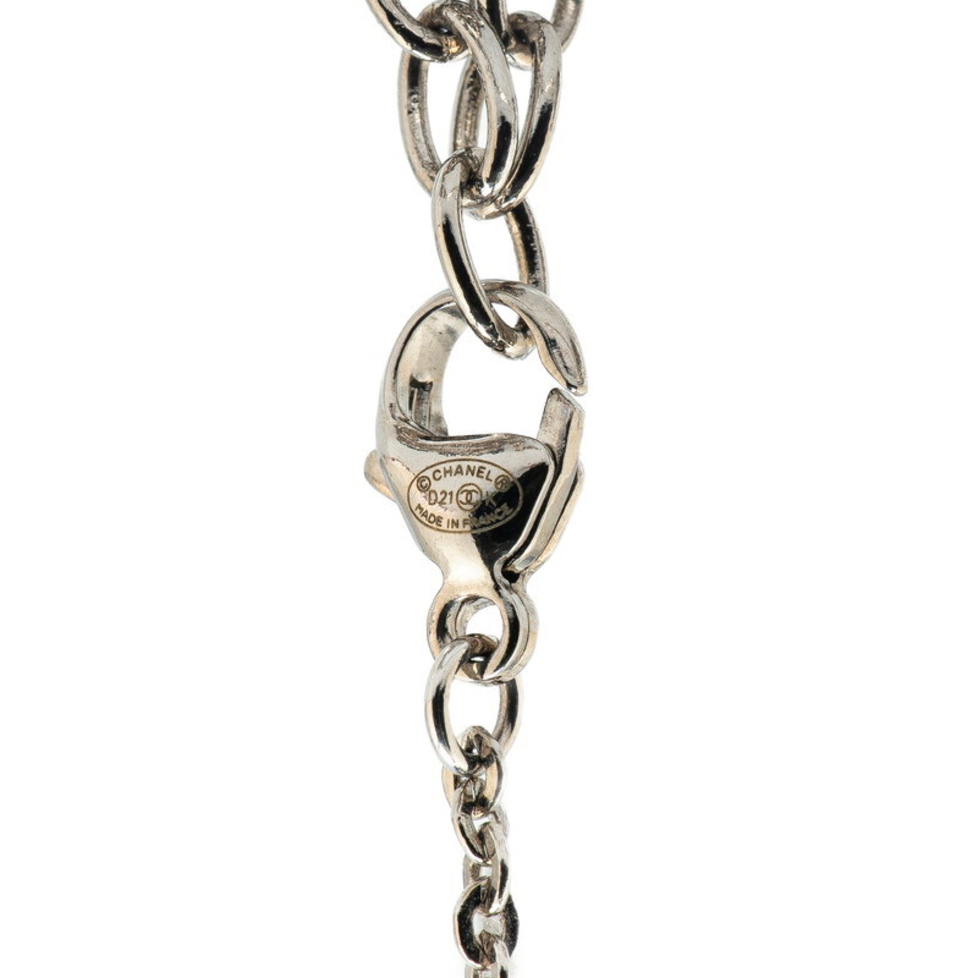 CC Logo Ball Pendant Necklace Silver-Tone Metal