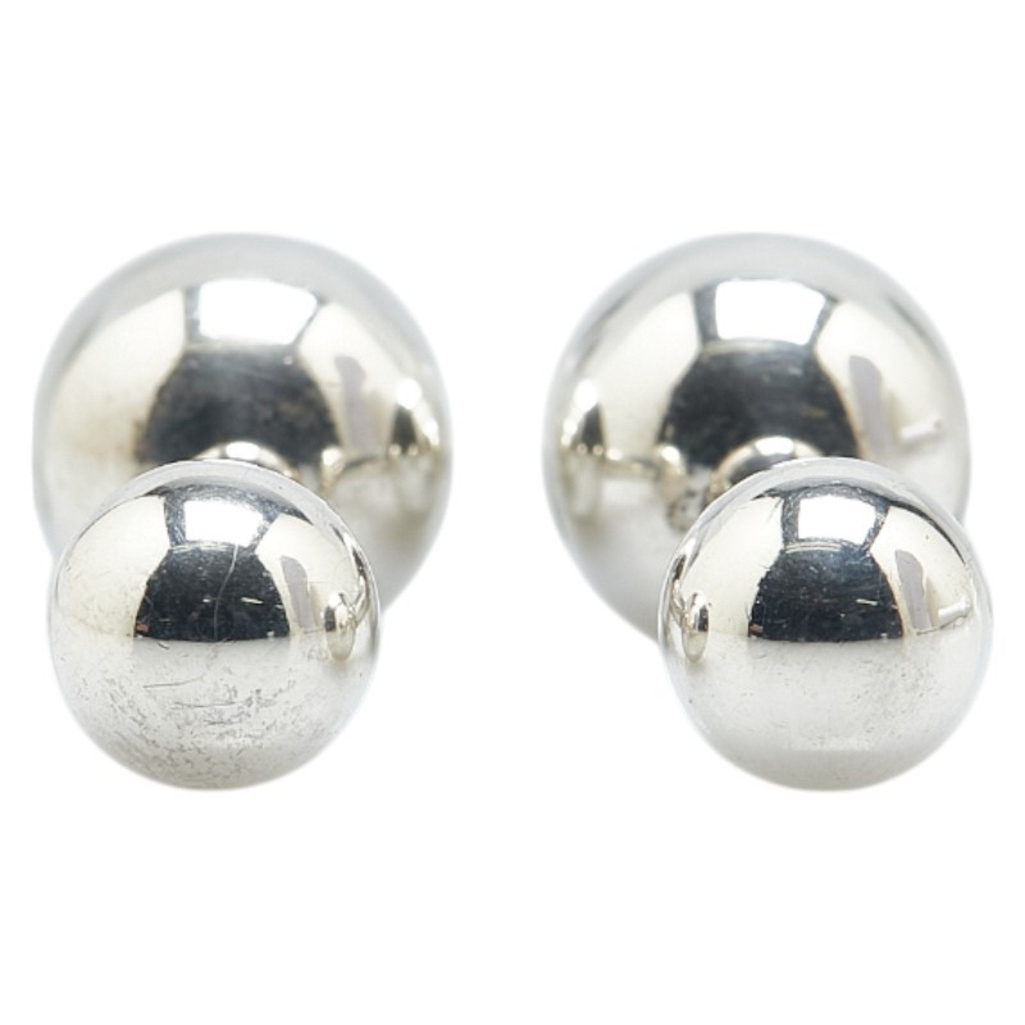 Sphere Barbell Motif Cufflinks Sterling Silver Bracelet