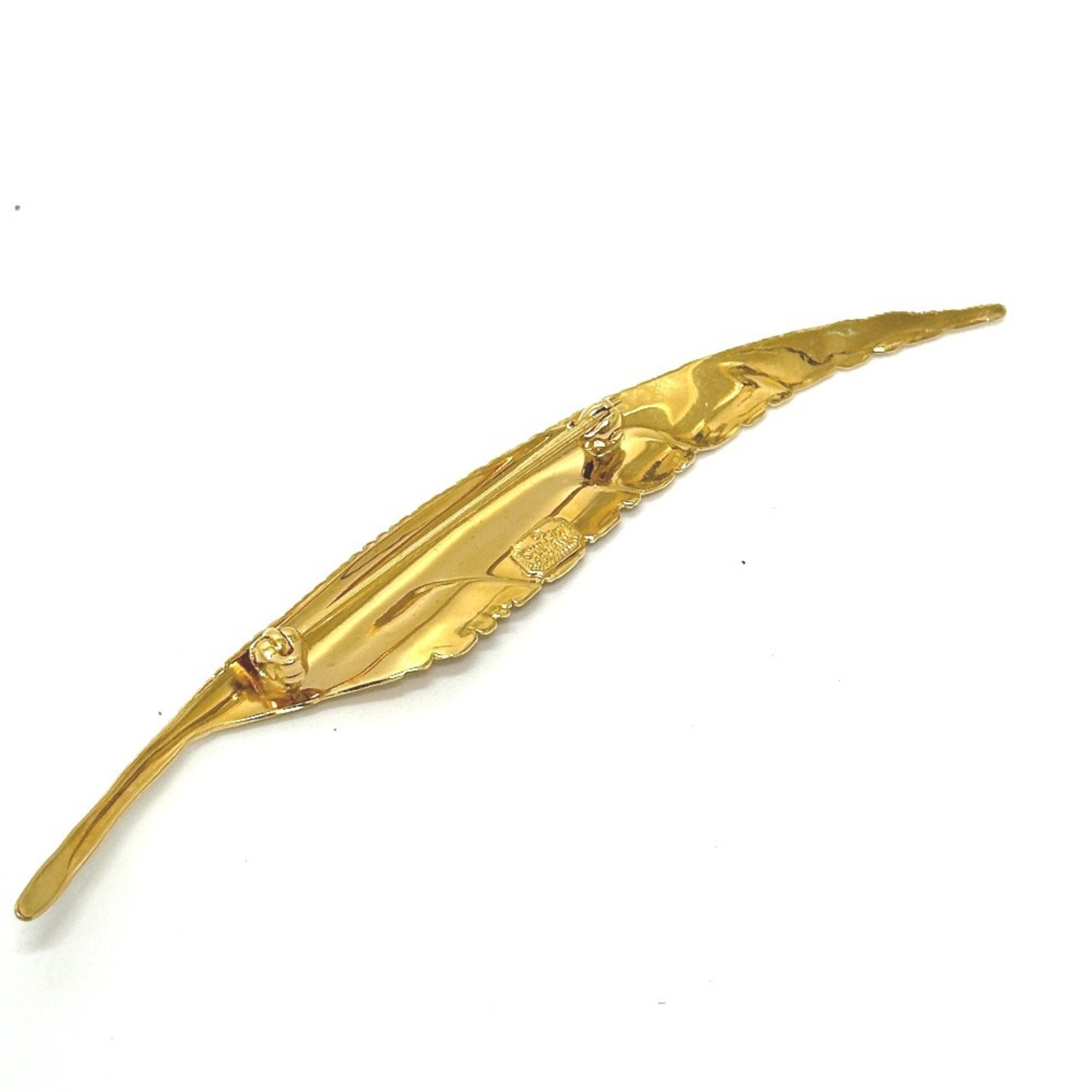 Feather Brooch Metal Gold