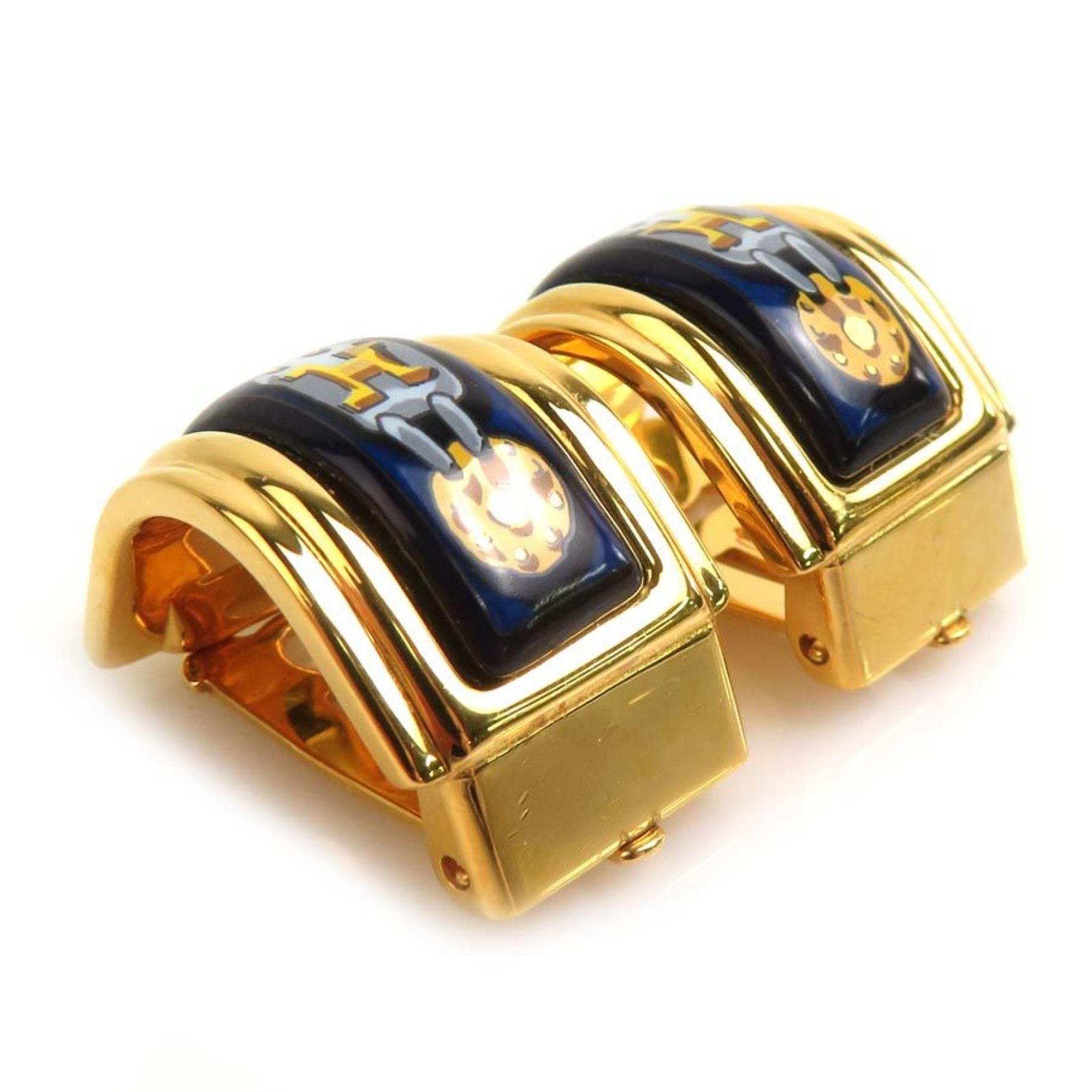 Clip-On Earrings Enamel and Metal