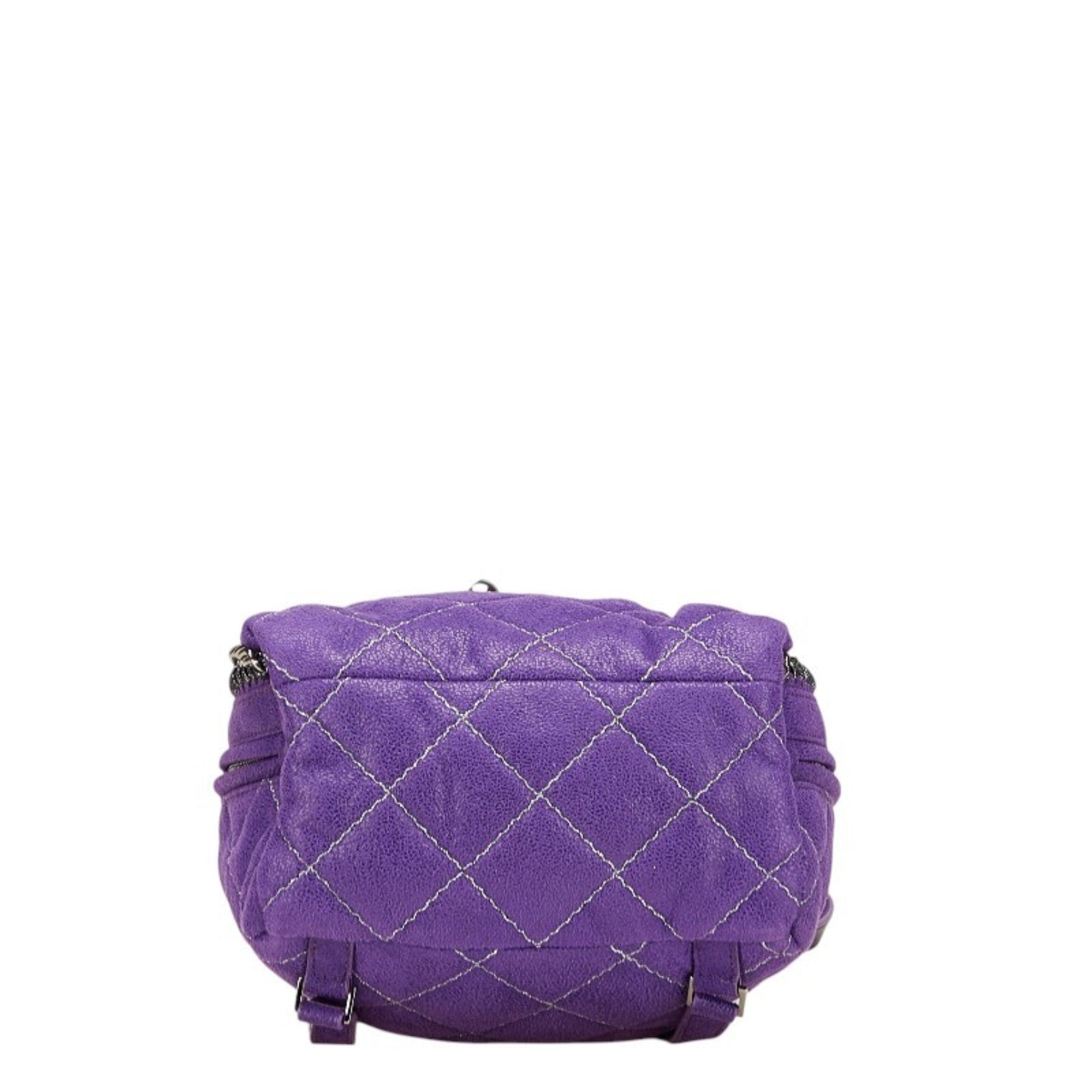 Falabella Front Zip Backpack Quilted Shaggy Deer Mini