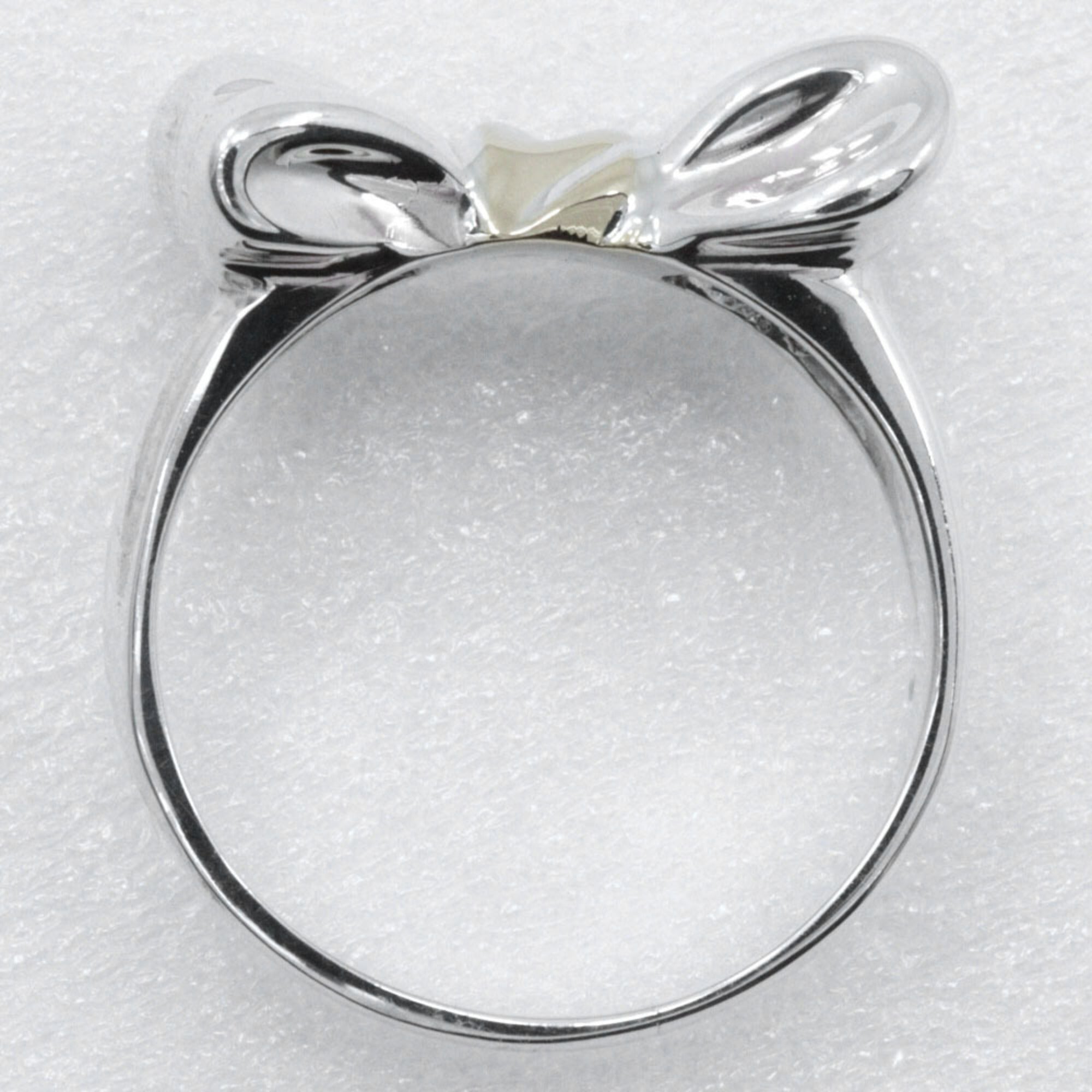Ribbon Motif Ring 18K Yellow Gold and Sterling Silver