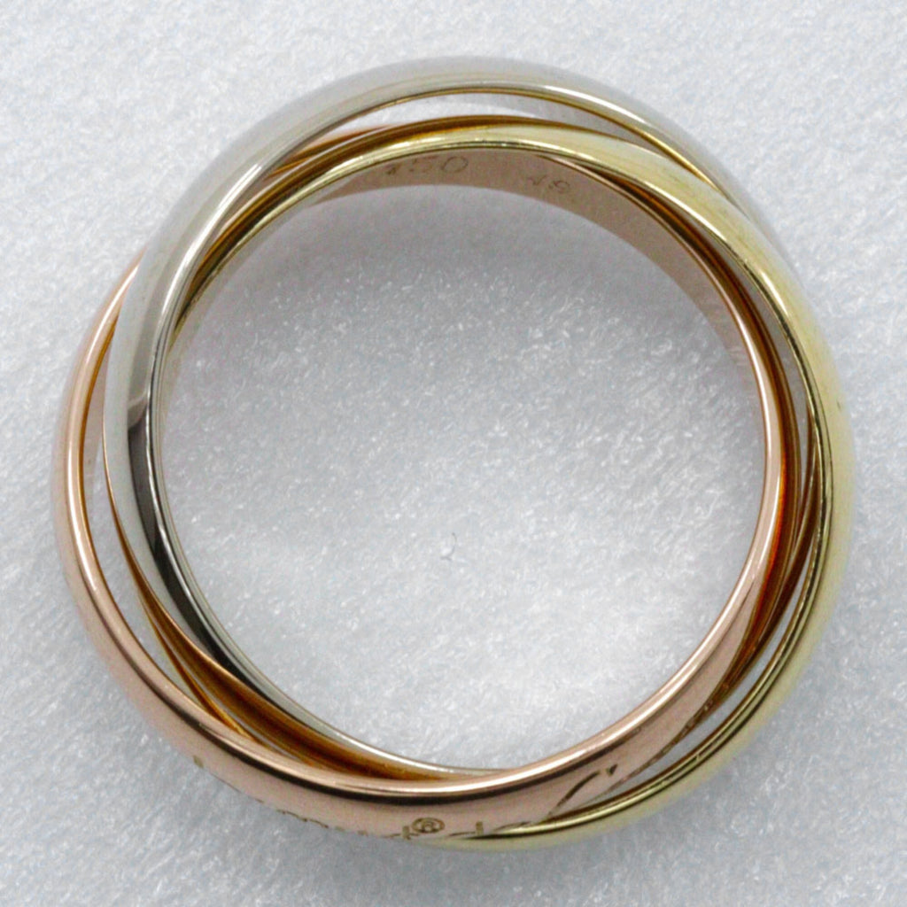 Vendome Louis Cartier Band Ring 18K Tricolor Gold