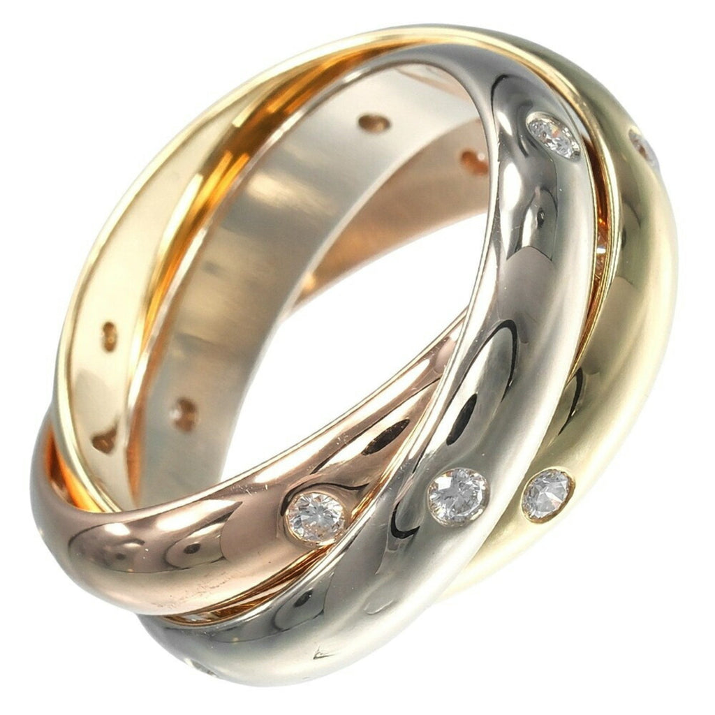 Vendome Louis Cartier Band Ring 18K Tricolor Gold