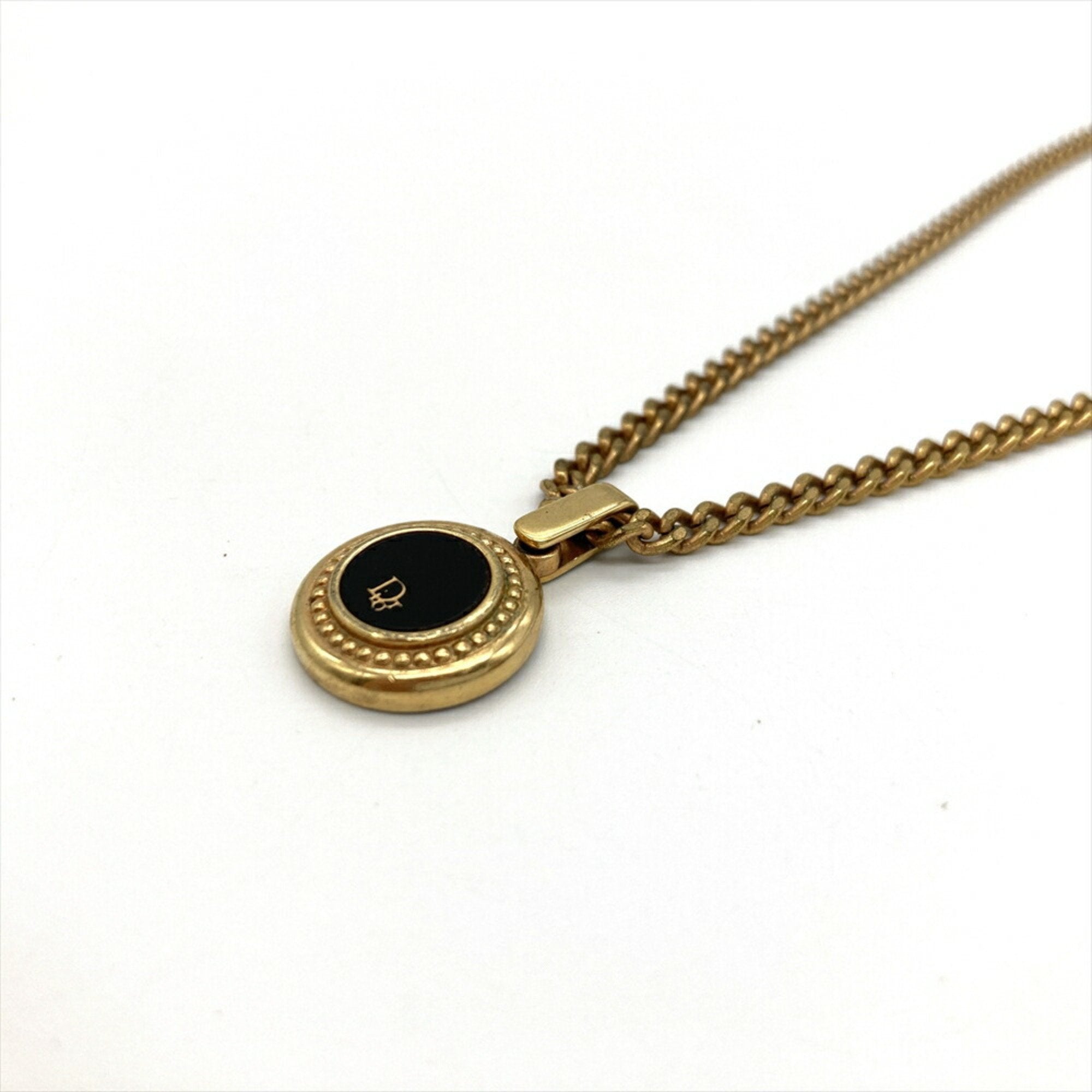 Round Top Pendant Necklace Gold Coin Gold