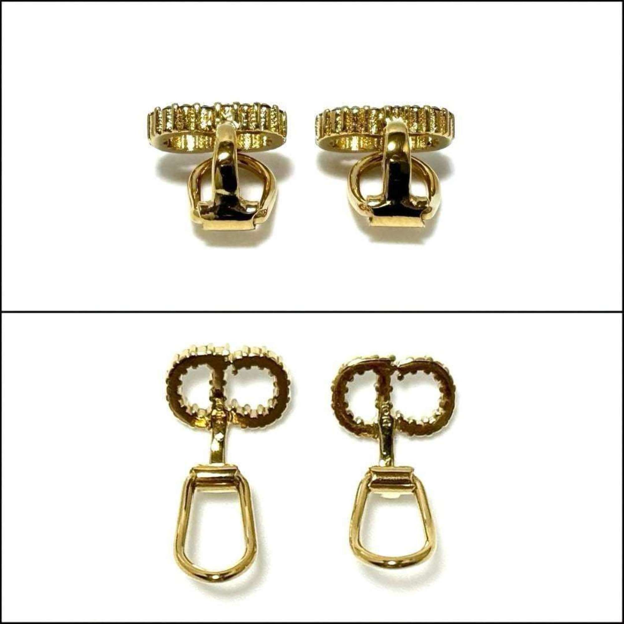 Clip-On Earrings Metal and Rhinestone