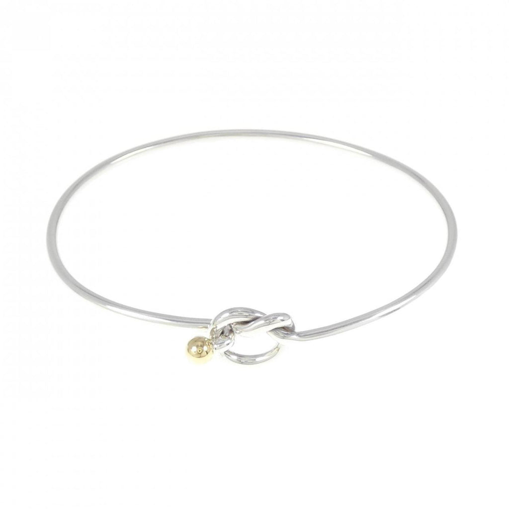 Flatwire Hook and Eye Heart Bracelet Sterling Silver and 18K Yellow Gold