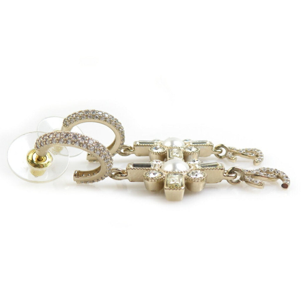 Earrings Pearl Gold-Tone Metal