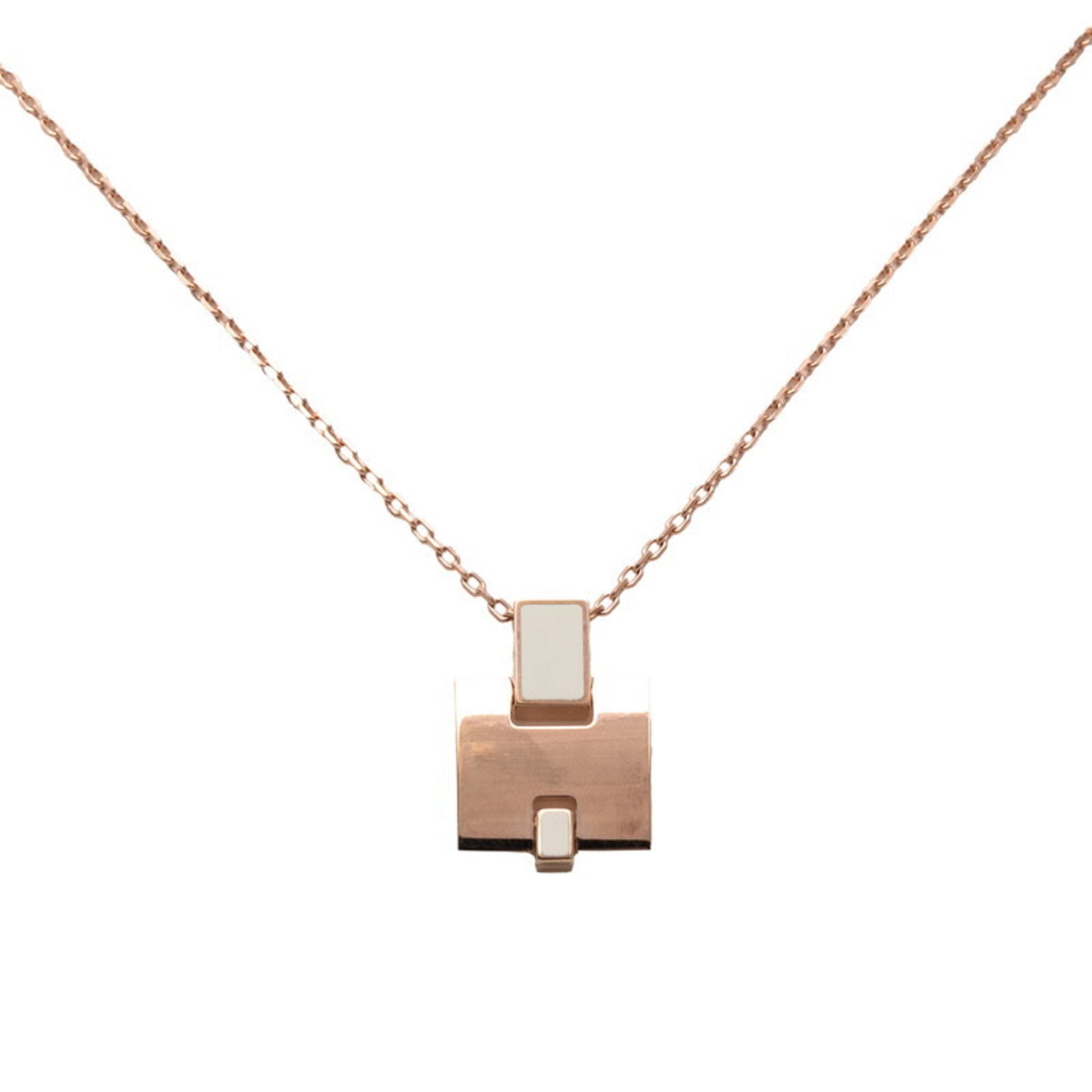 Eileen Pendant Necklace Pink Gold and White
