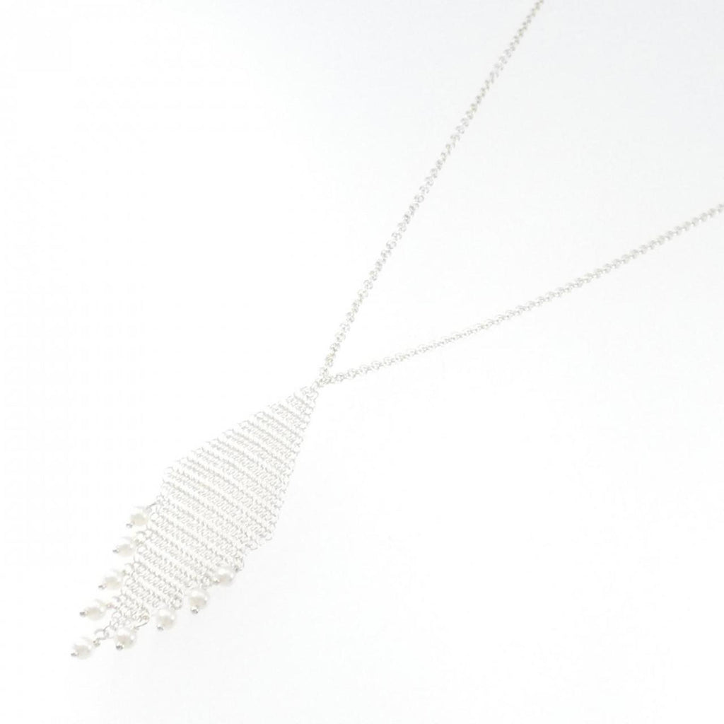 Mesh Fringe Pendant Necklace Sterling Silver