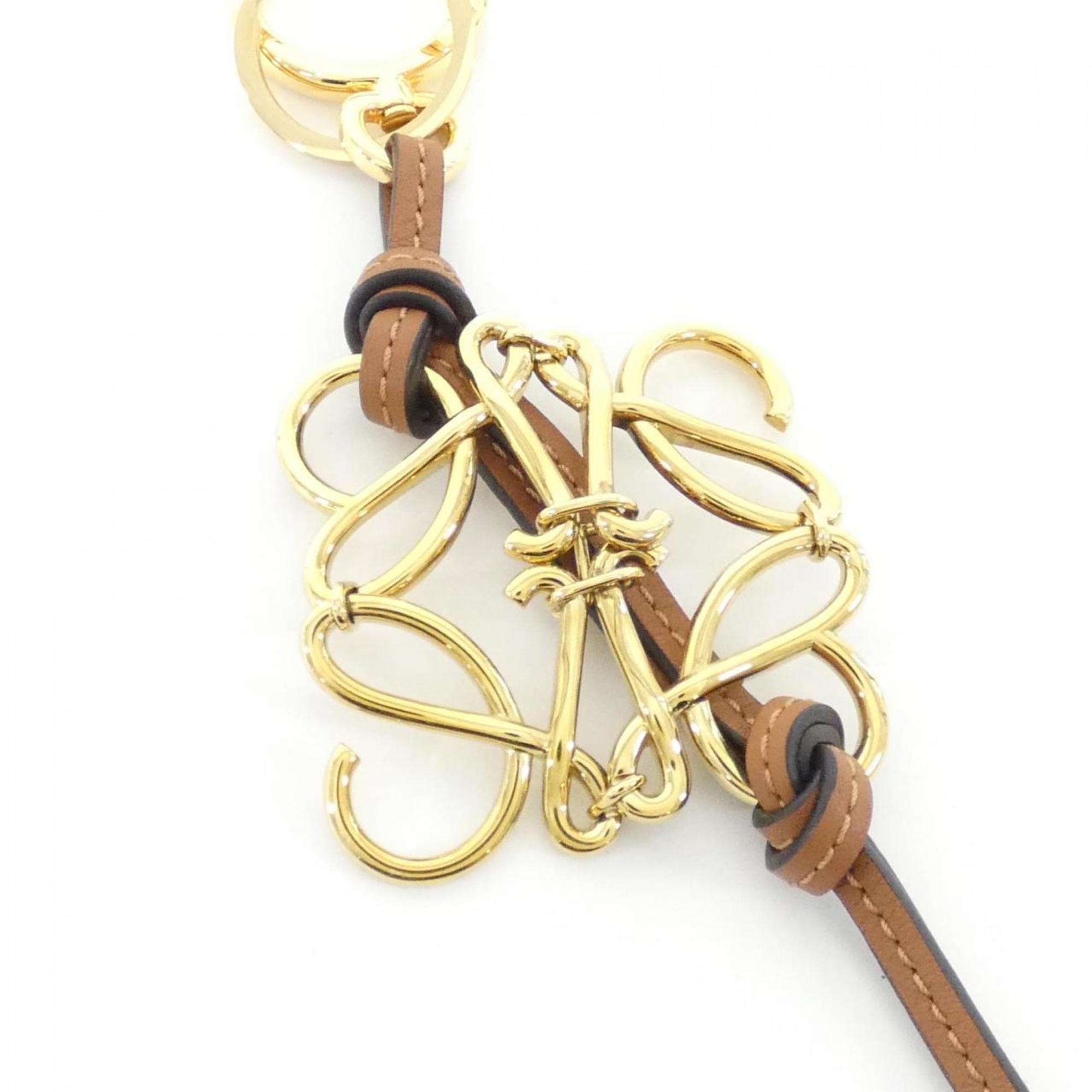 Charm Leather Brown and Gold Handbag Charm